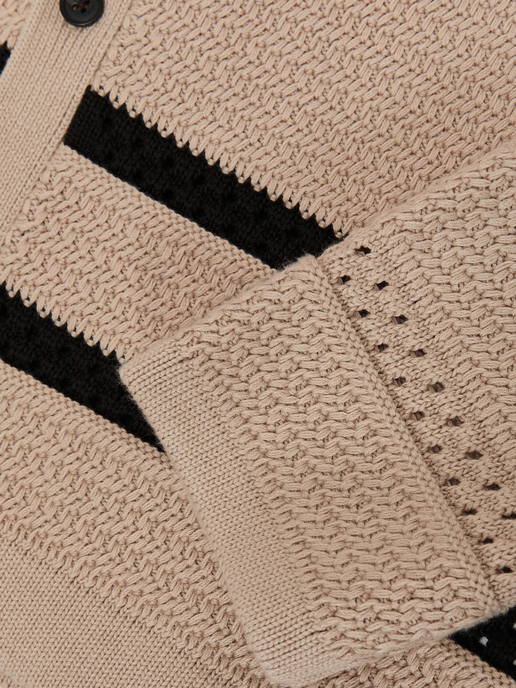Crochet-Knit Button-Through Jacket in Stone - image 3