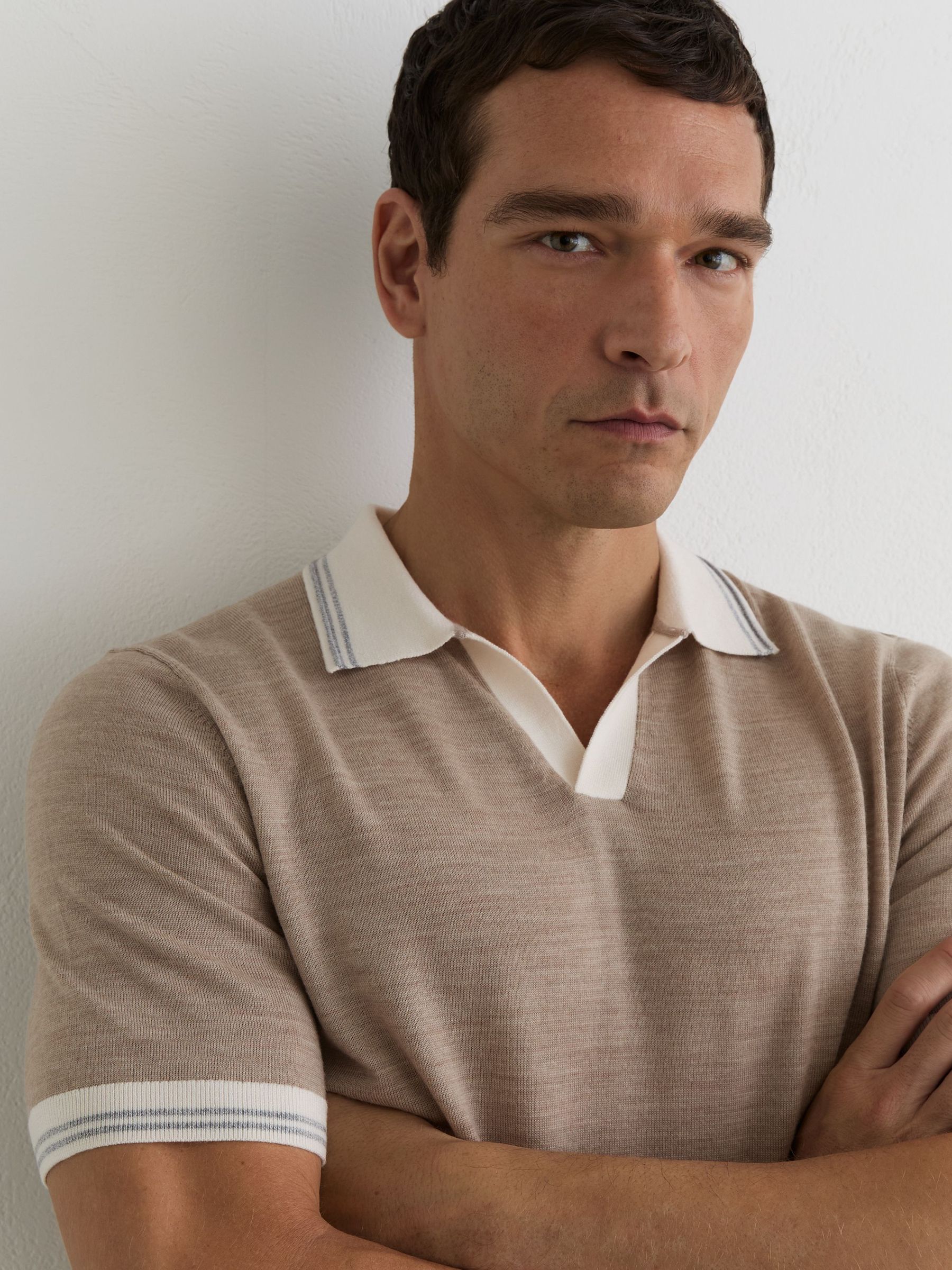 Polo Shirt in Wheat Melange - Image 1 of 5