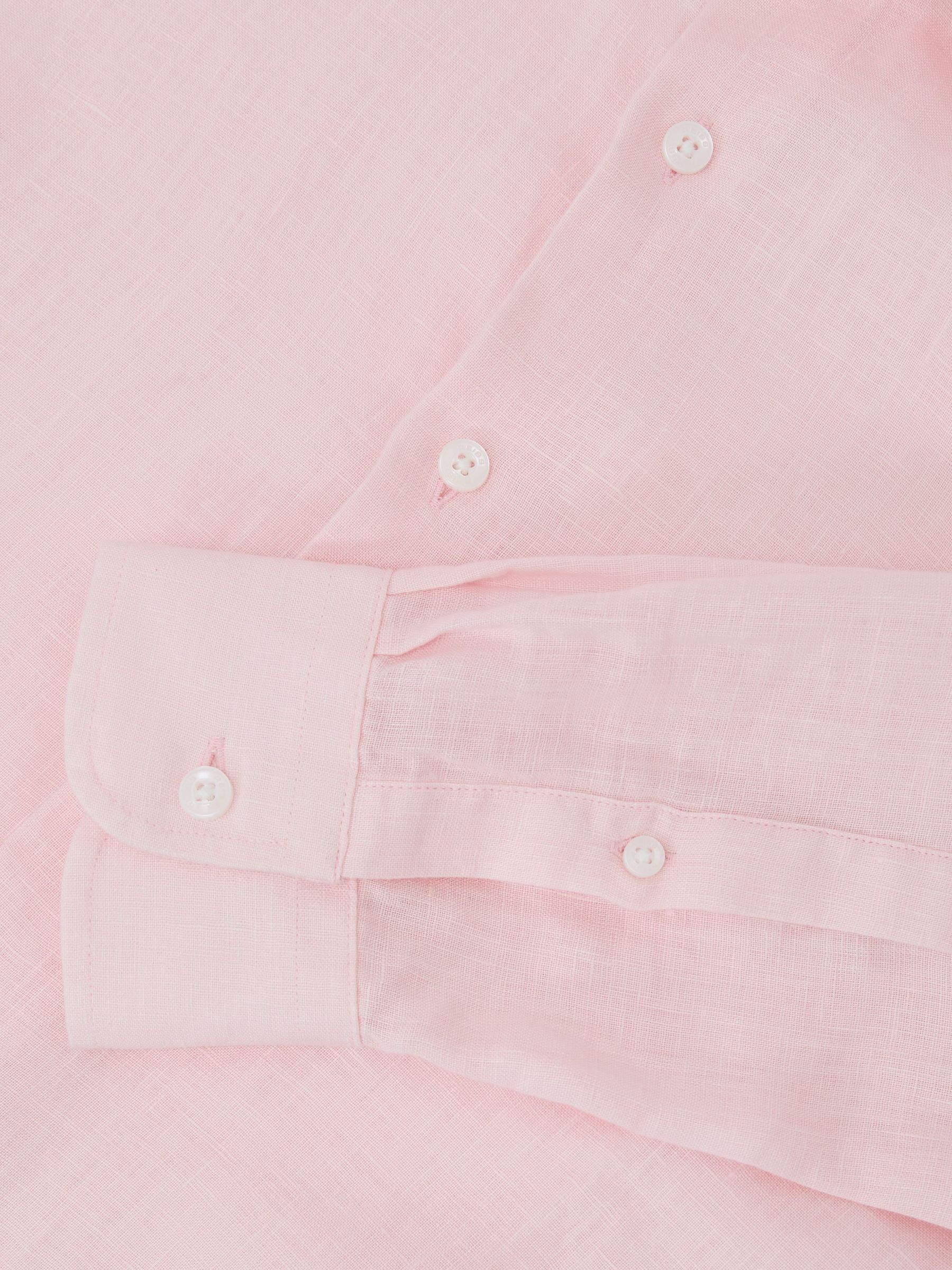 Linen Cutaway-Collar Regular-Fit Shirt in Rose Pink - image 4