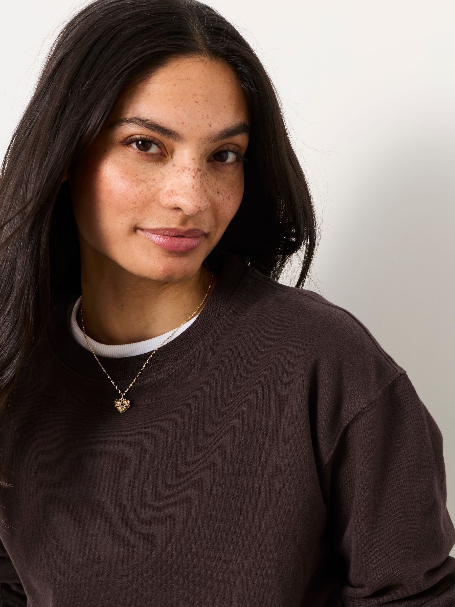 Crew Sweat Top in Chocolate Brown - Image 4 of 6