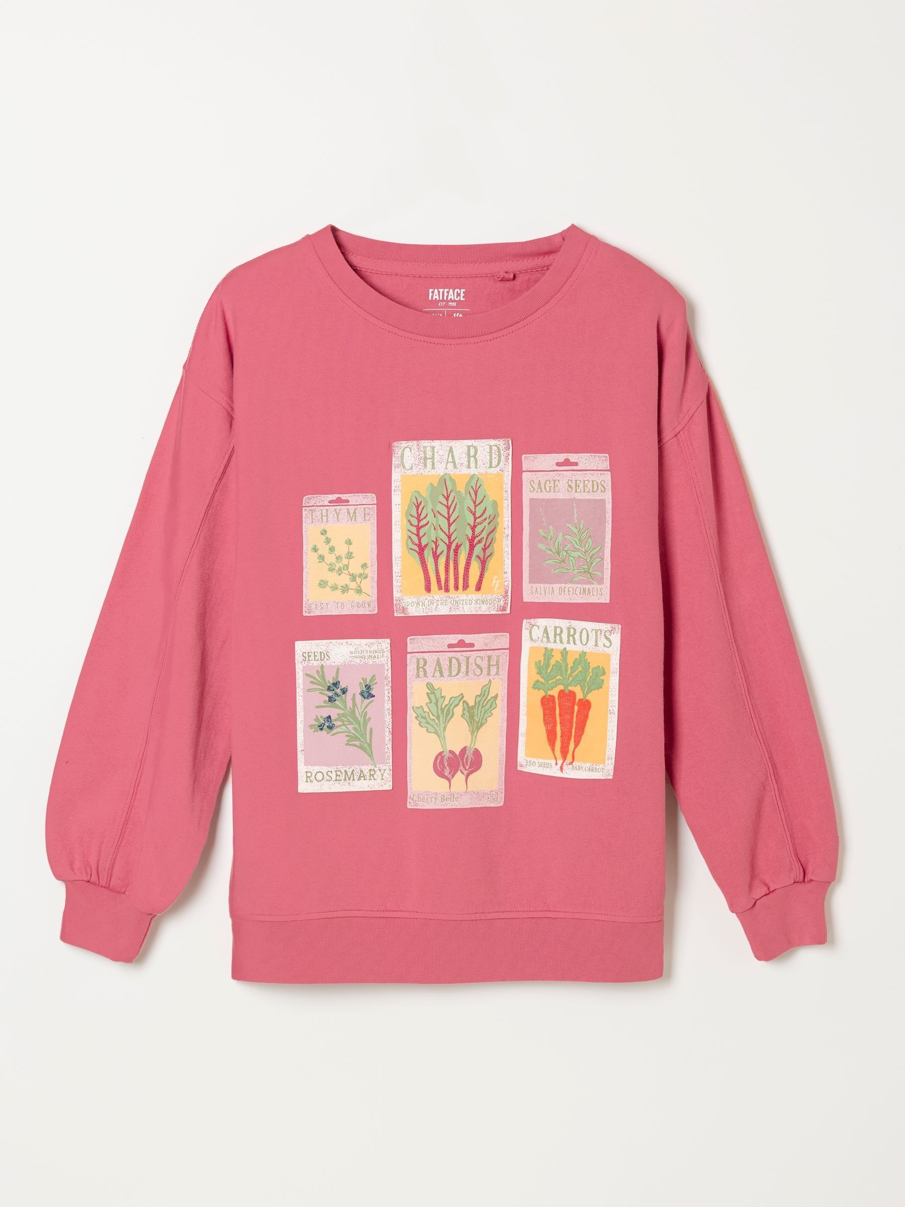 Alex Pink Seed Packet Graphic Crew Sweat Top - Image 6 of 6