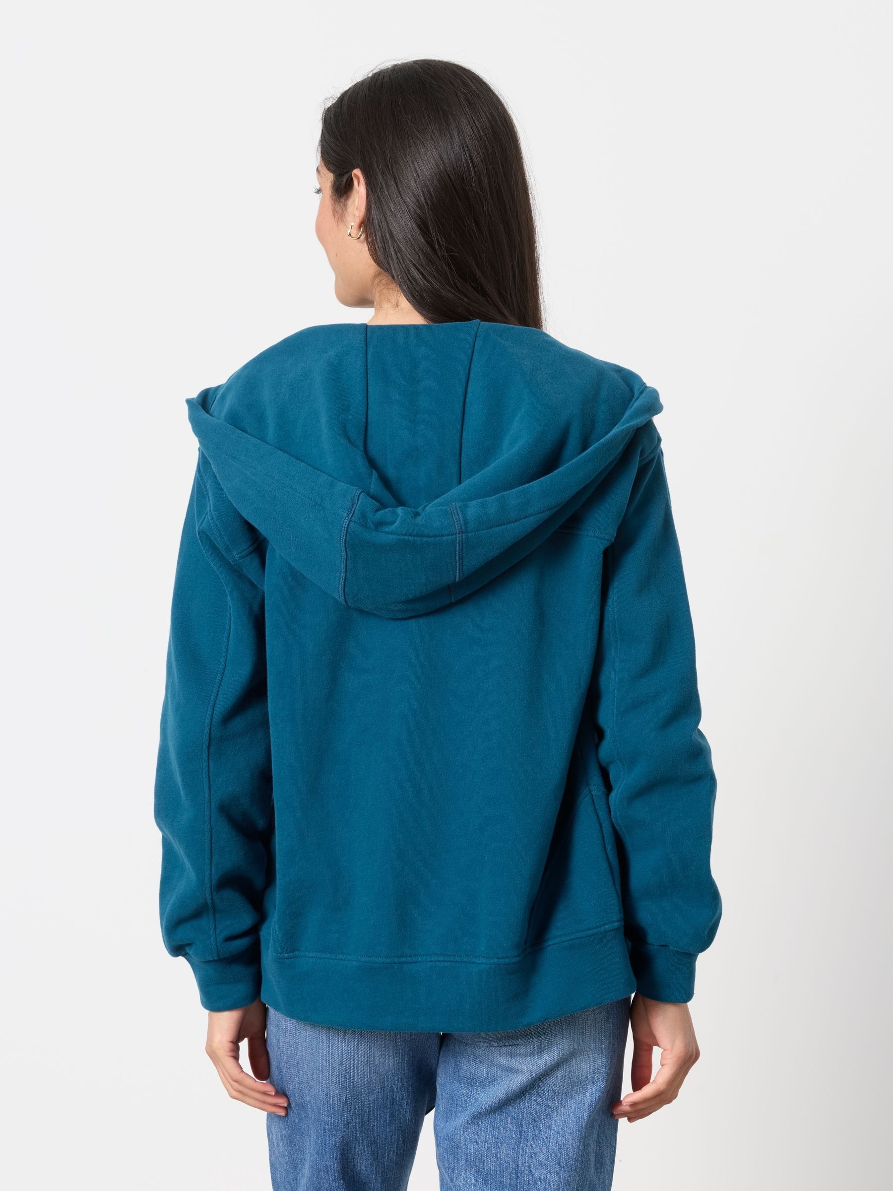Fern Indigo Blue Zip Through Hoodie - Image 2 of 6 Fern Indigo Blue Zip Through Hoodie - Image 2 of 6
