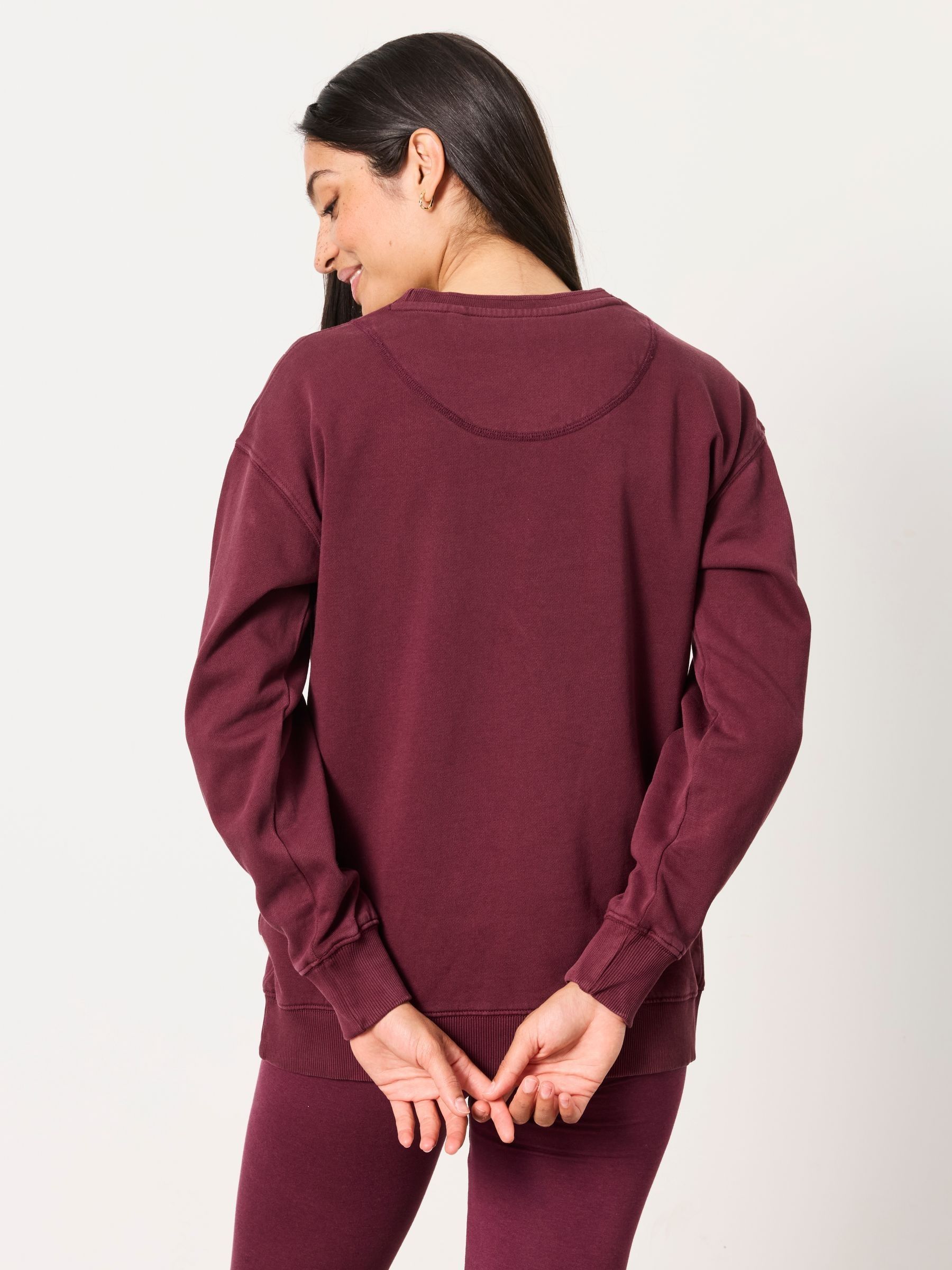 Crew Sweat Top in Dark Purple - Image 2 of 6