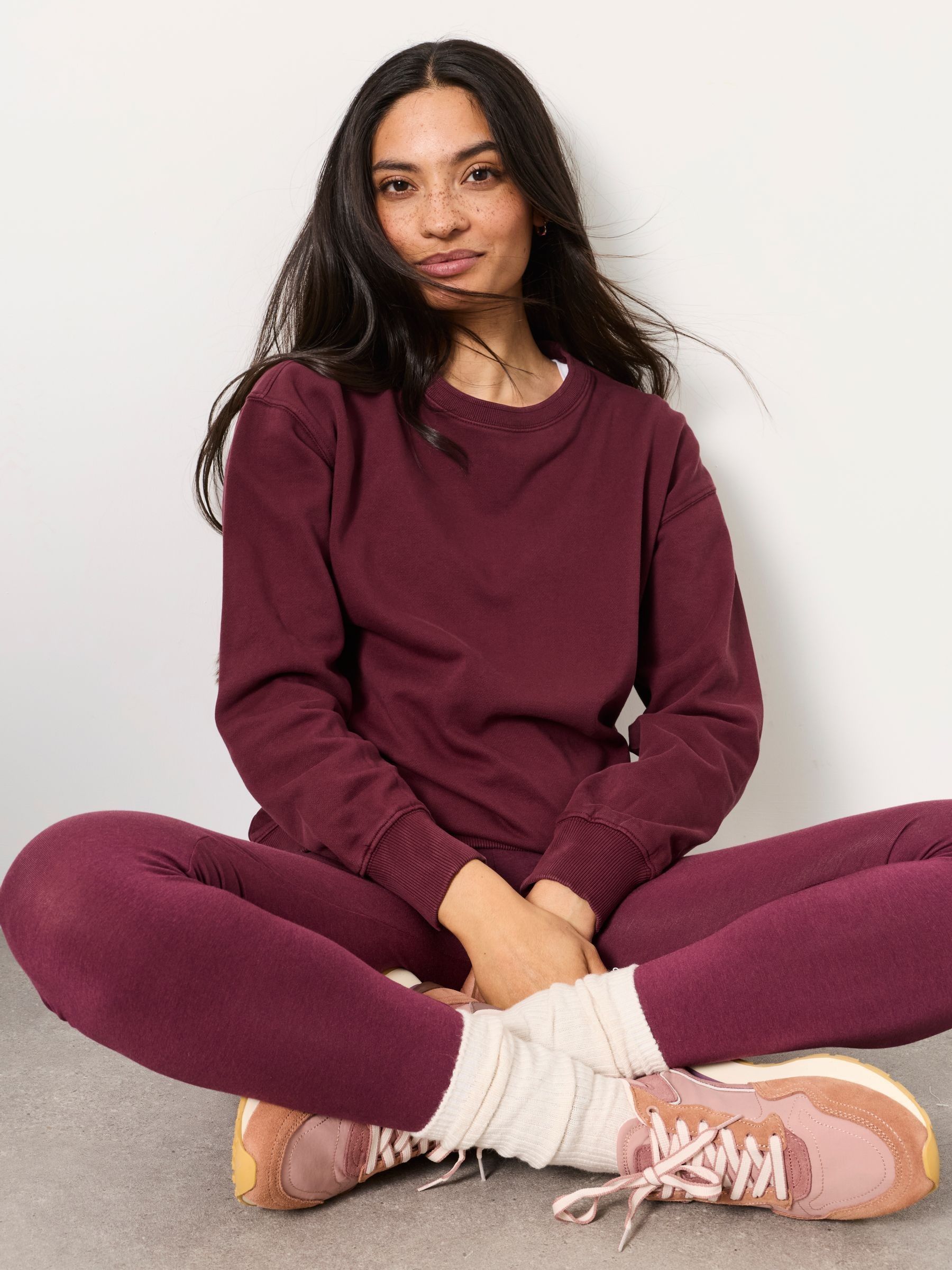 Crew Sweat Top in Dark Purple - Image 5 of 6