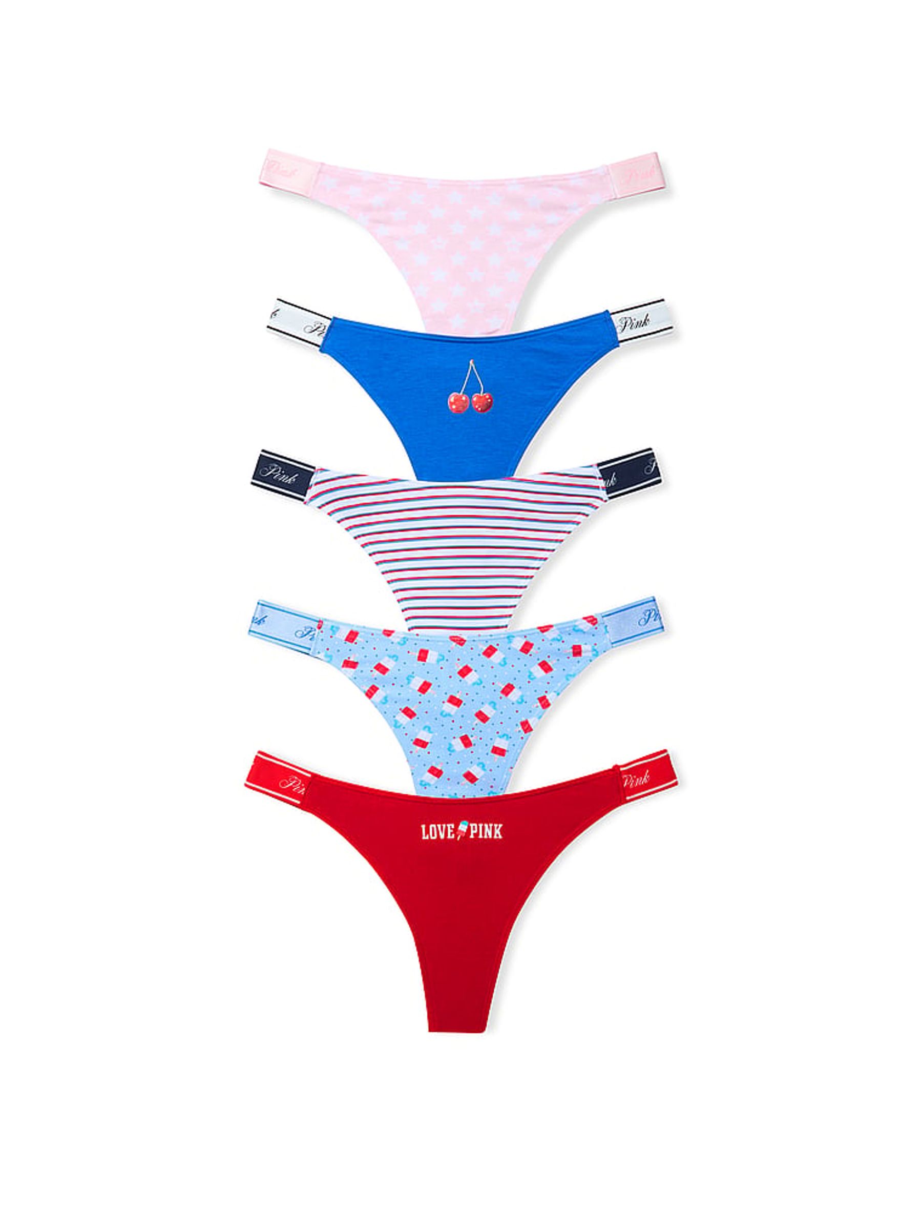 Red/White/Pink/Blue 5 Pack Logo Knickers - Image 1 of 1