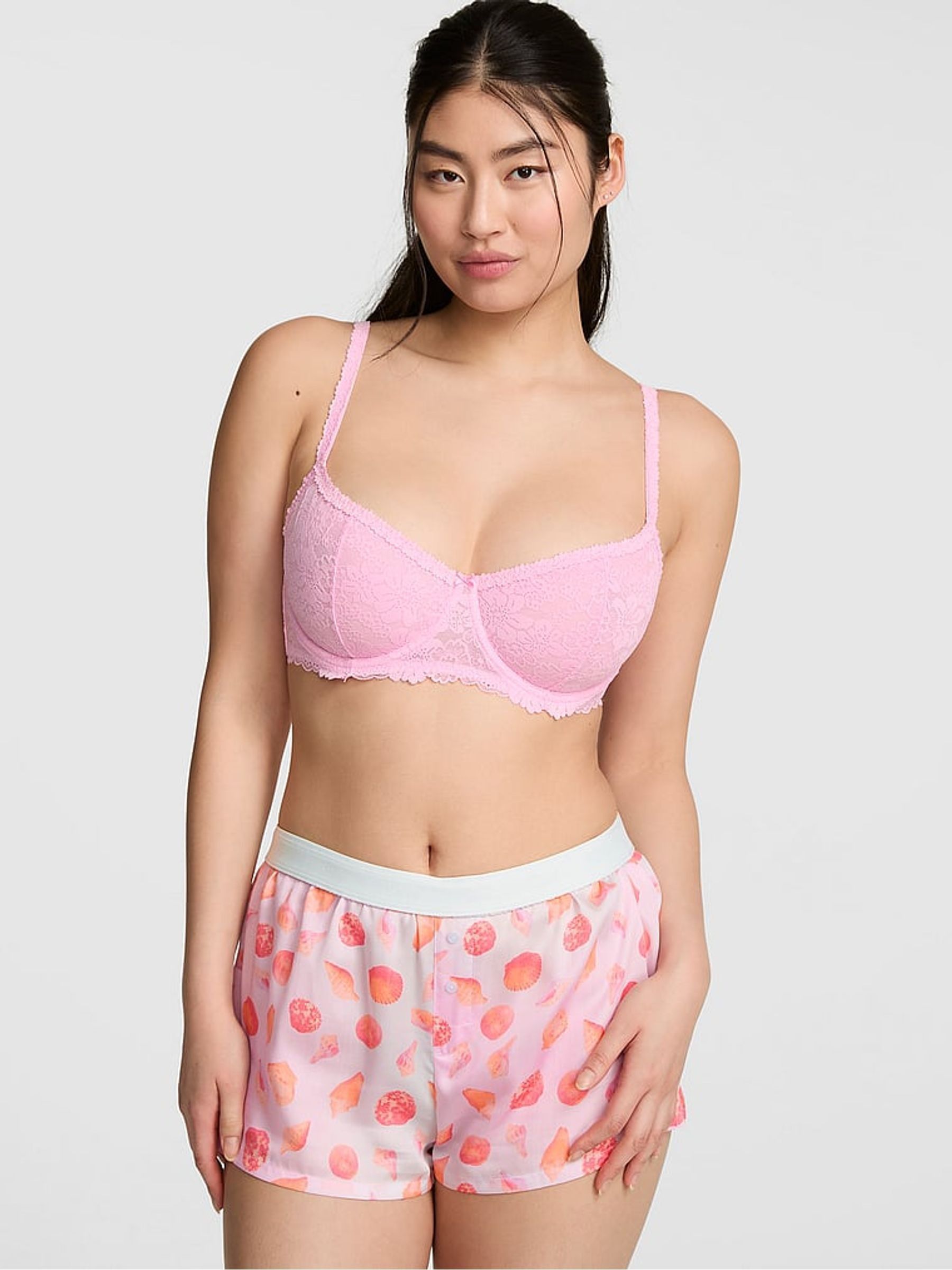 Pink Seashell Print Pyjama Short Bottoms - Image 1 of 2