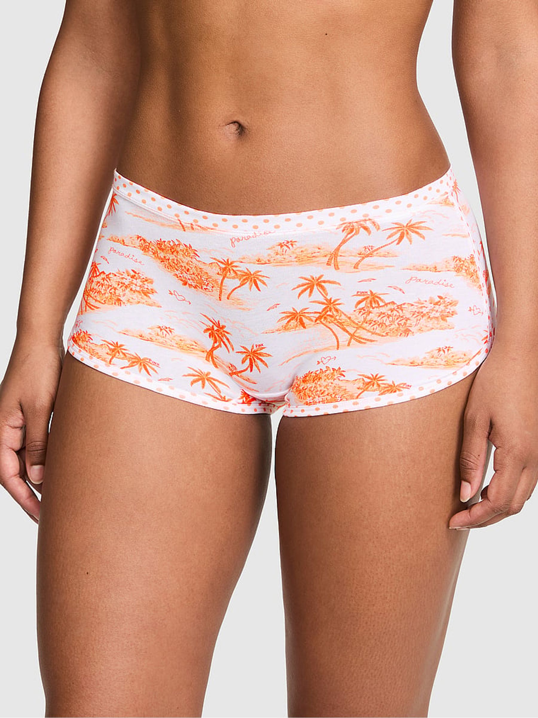 Orange Toile Boyshort Cotton Knickers - Image 1 of 2
