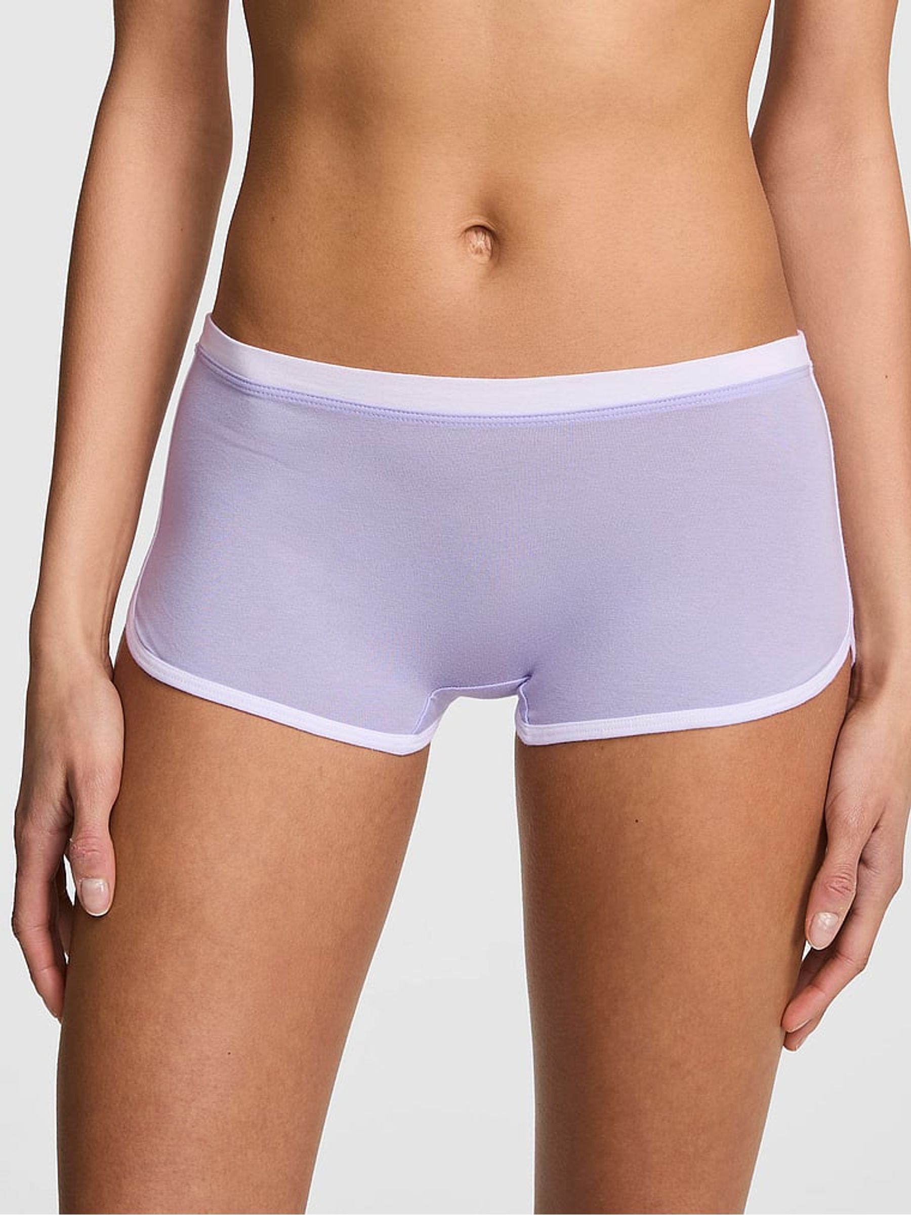 Sweet Lavender Purple Boyshort Cotton Knickers - Image 1 of 2