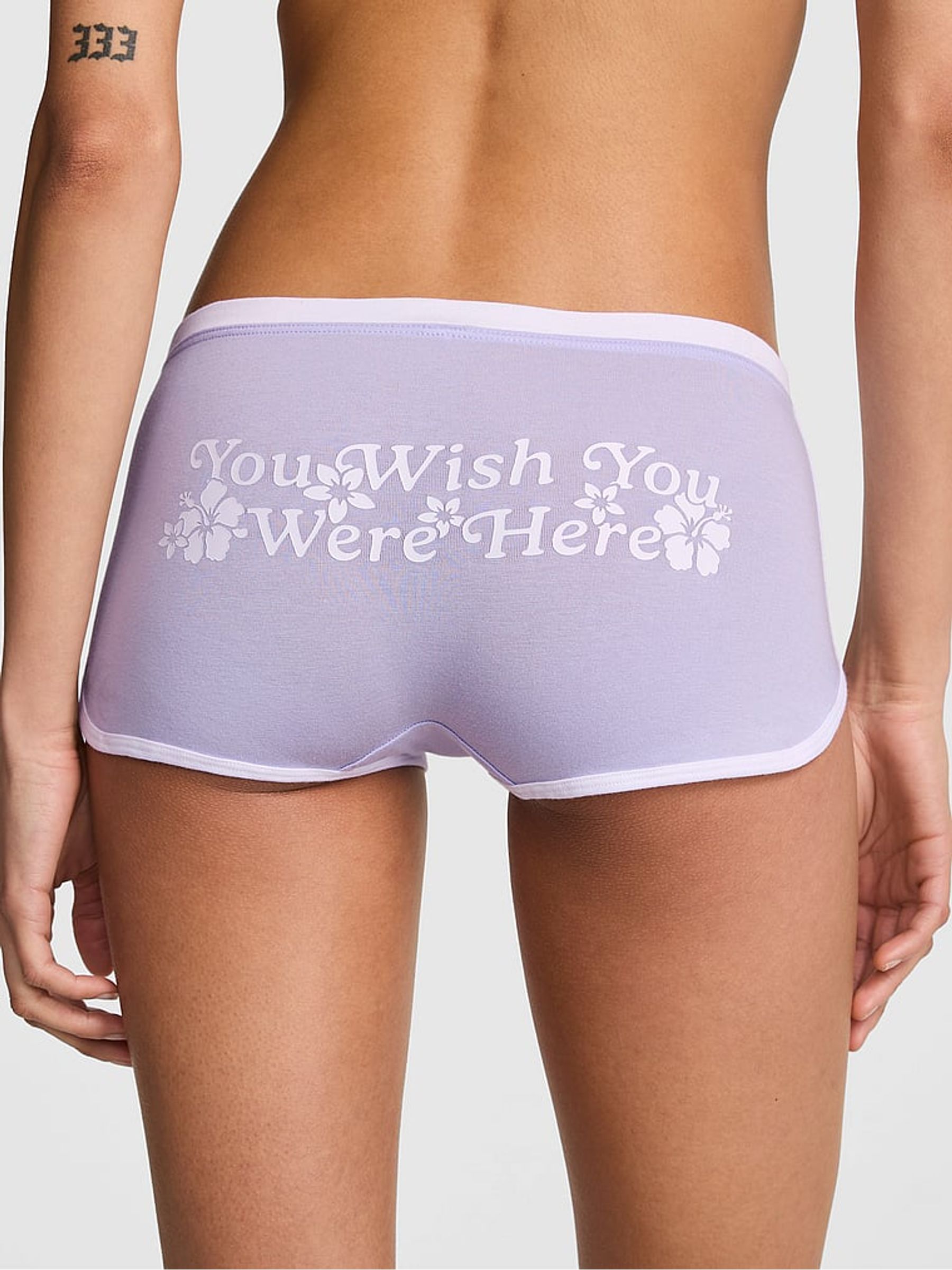 Sweet Lavender Purple Boyshort Cotton Knickers - Image 2 of 2