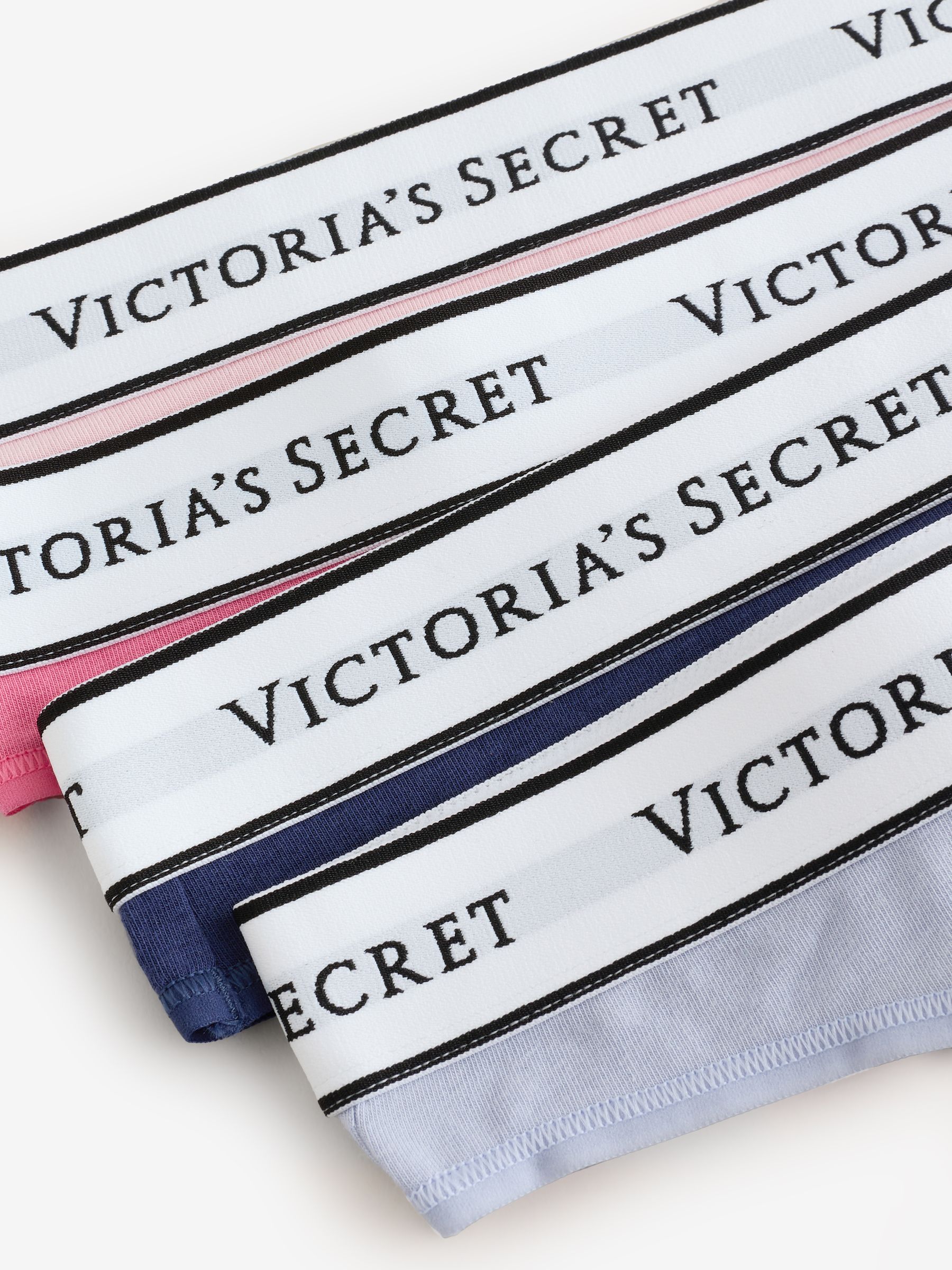 Pink/Blue Thong Logo 4 Pack Knickers - Image 6 of 7
