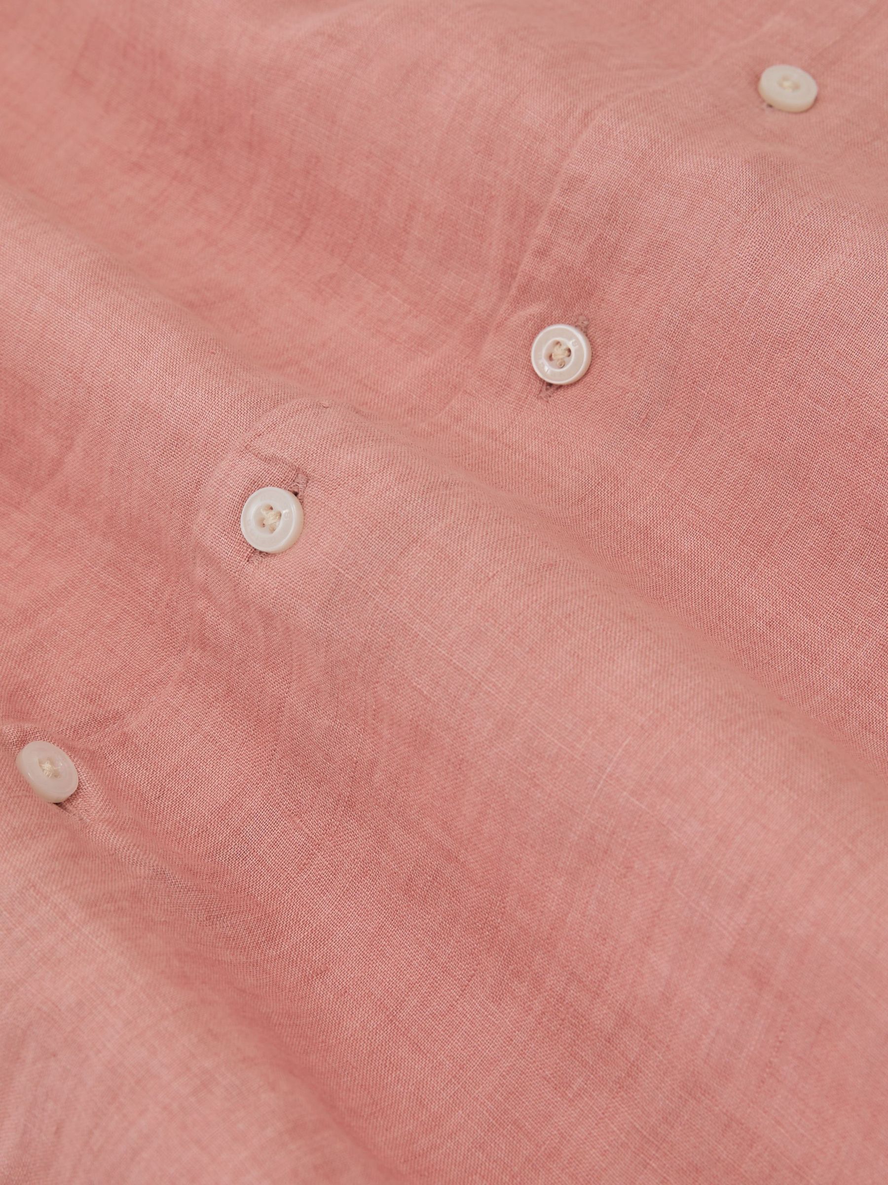 Linen Cutaway-Collar Regular-Fit Shirt in Watermelon Pink - Bild 6 av 6