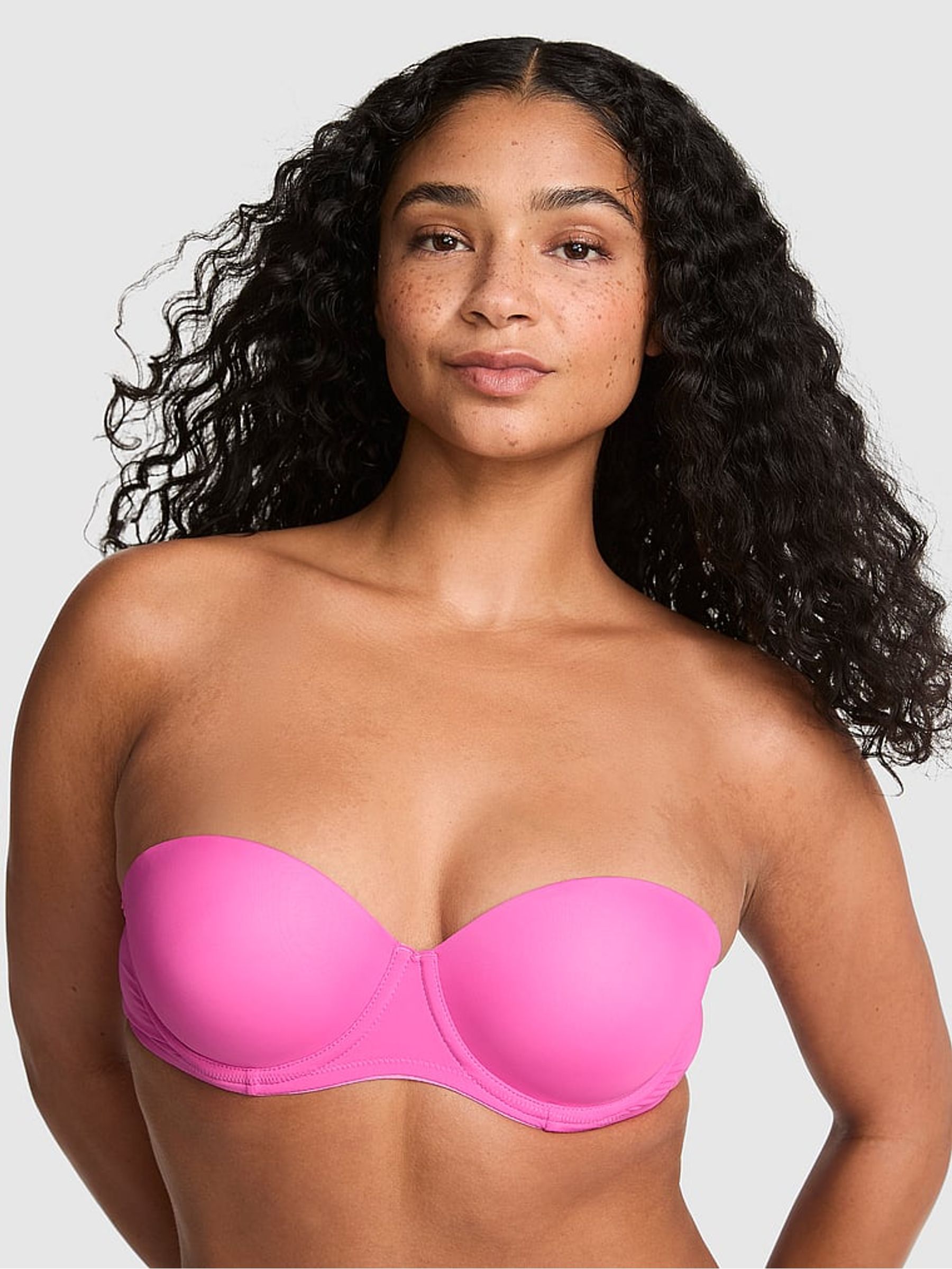 Sizzling Strawberry Pink Strapless Multiway Push Up Bra - Image 1 of 2 Sizzling Strawberry Pink Strapless Multiway Push Up Bra - Image 1 of 2