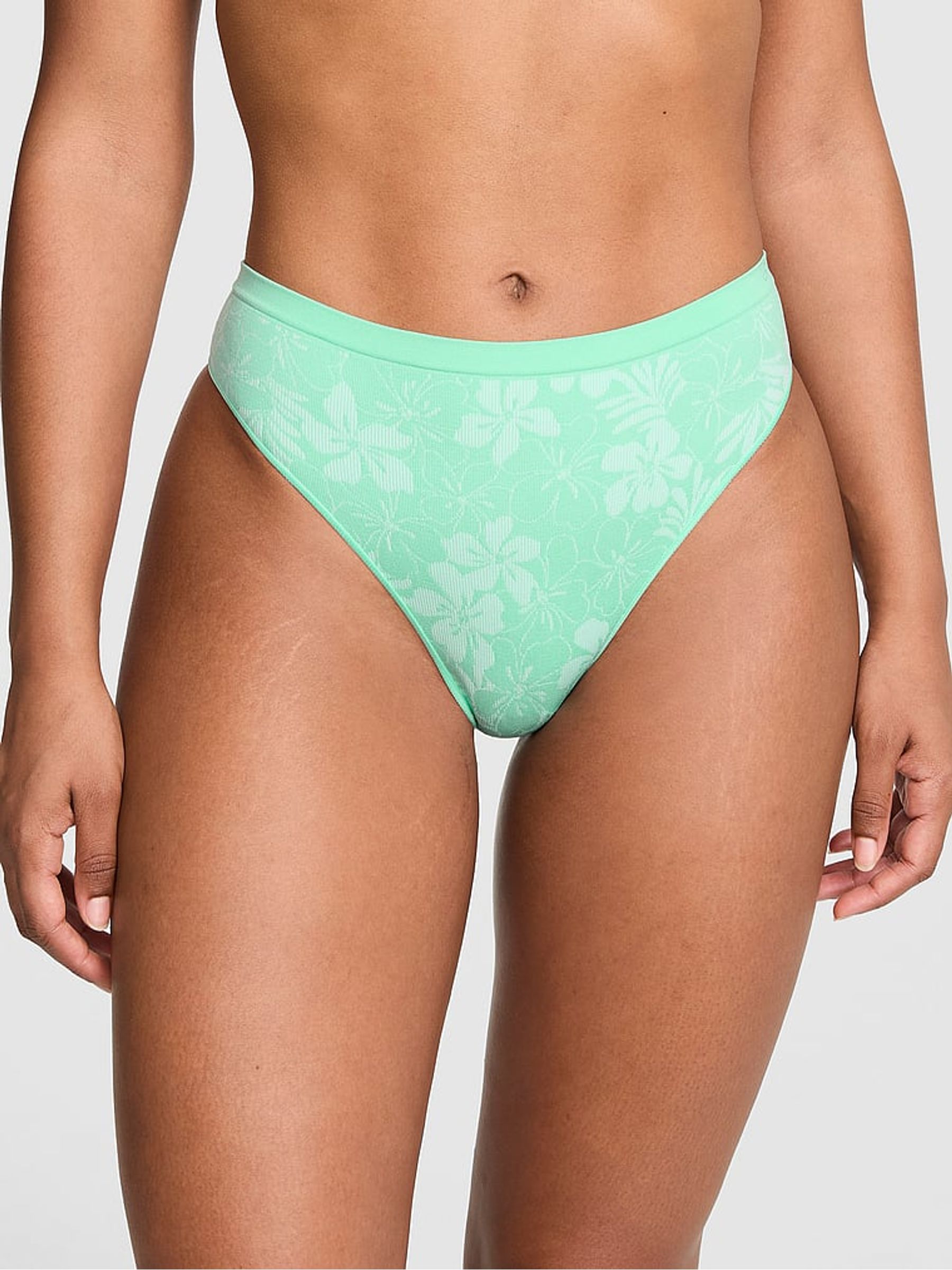 Sea Green Hibiscus Brazilian Knickers - Image 1 of 2