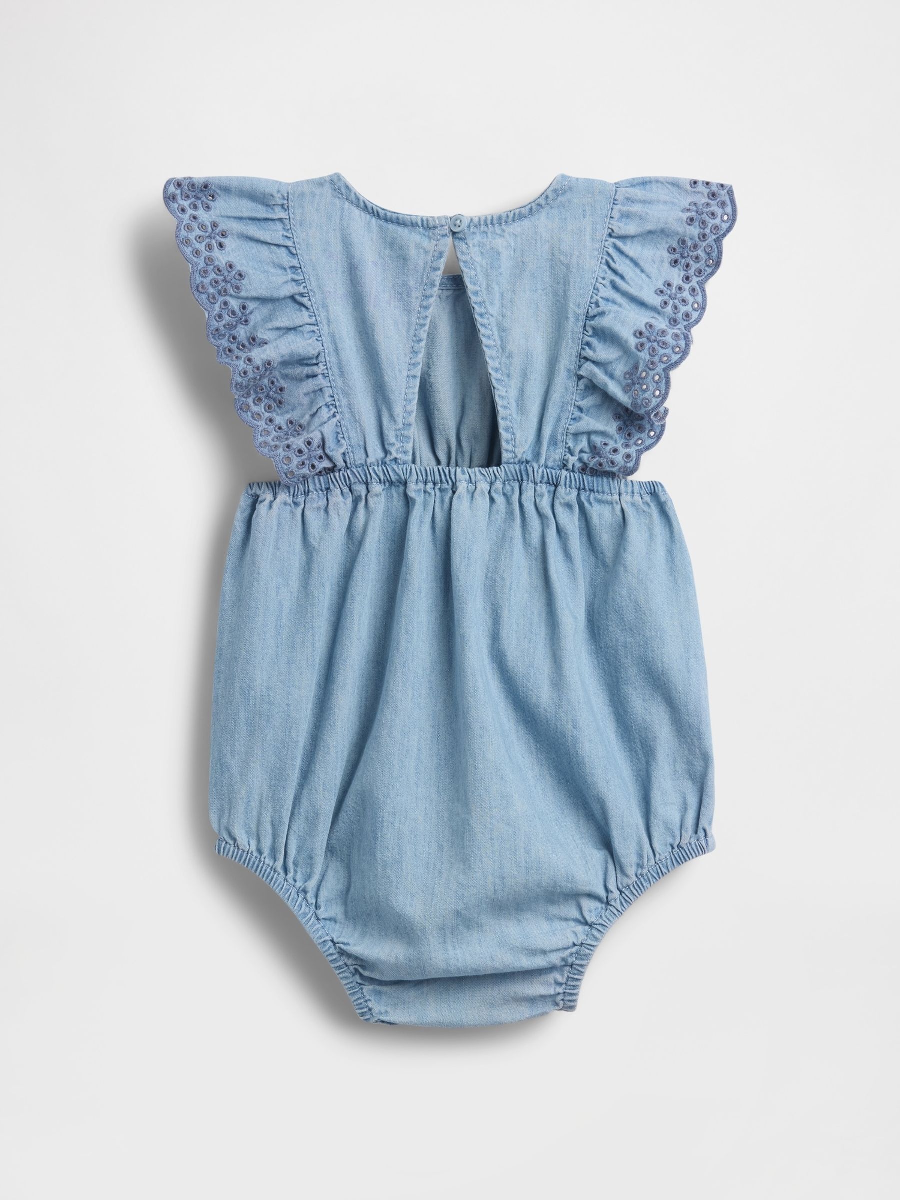 Blue Eyelet Denim One-Piece - Image 2 of 3