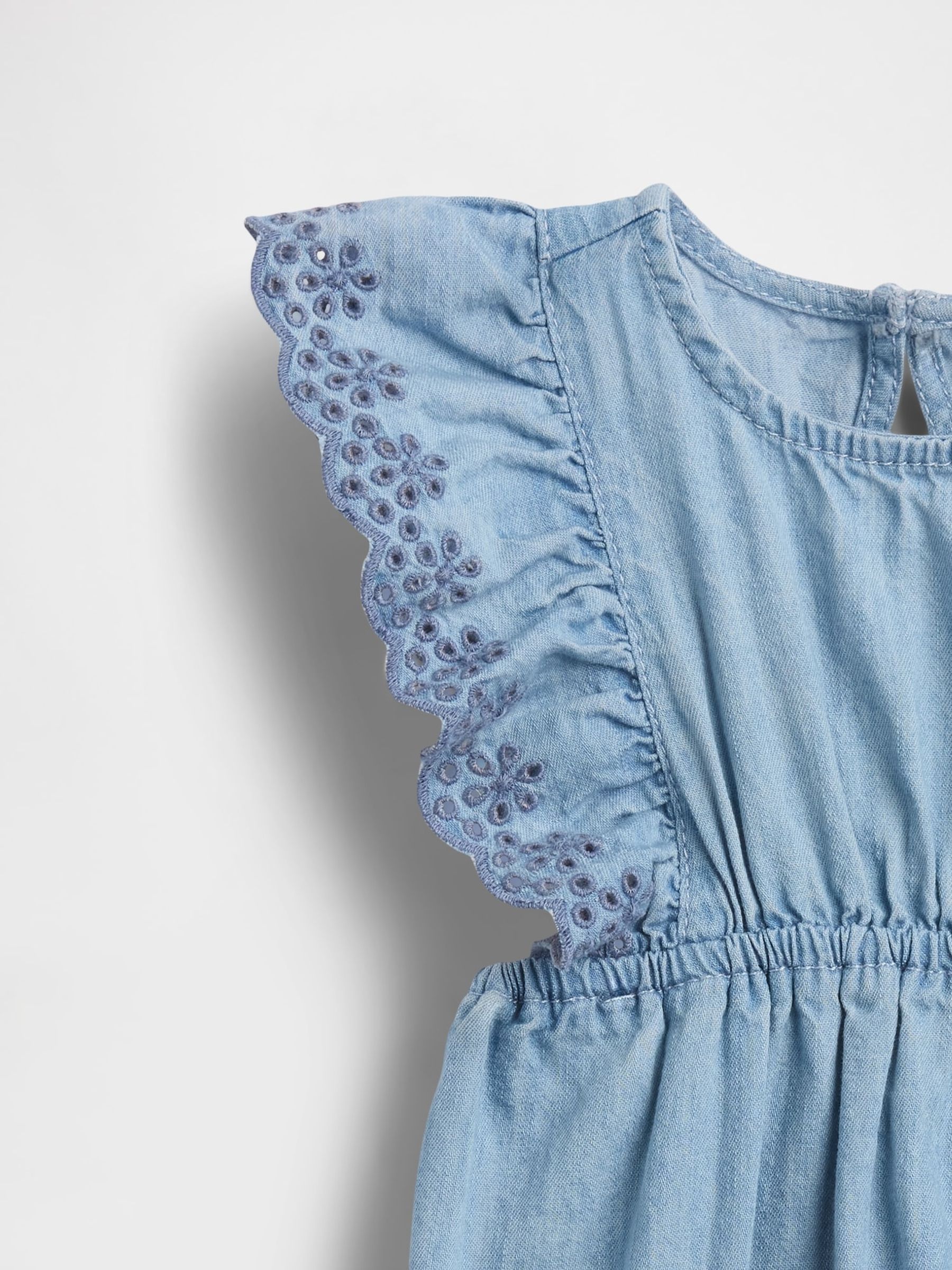 Blue Eyelet Denim One-Piece - Image 3 of 3