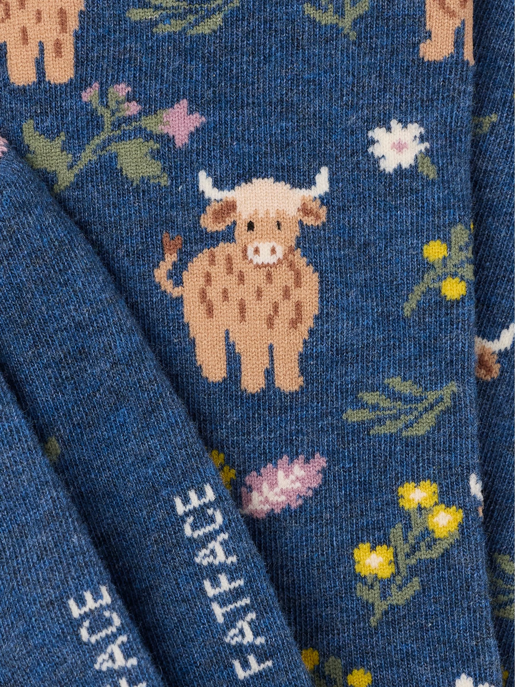 Navy Highland Cow Socks - Image 2 of 2