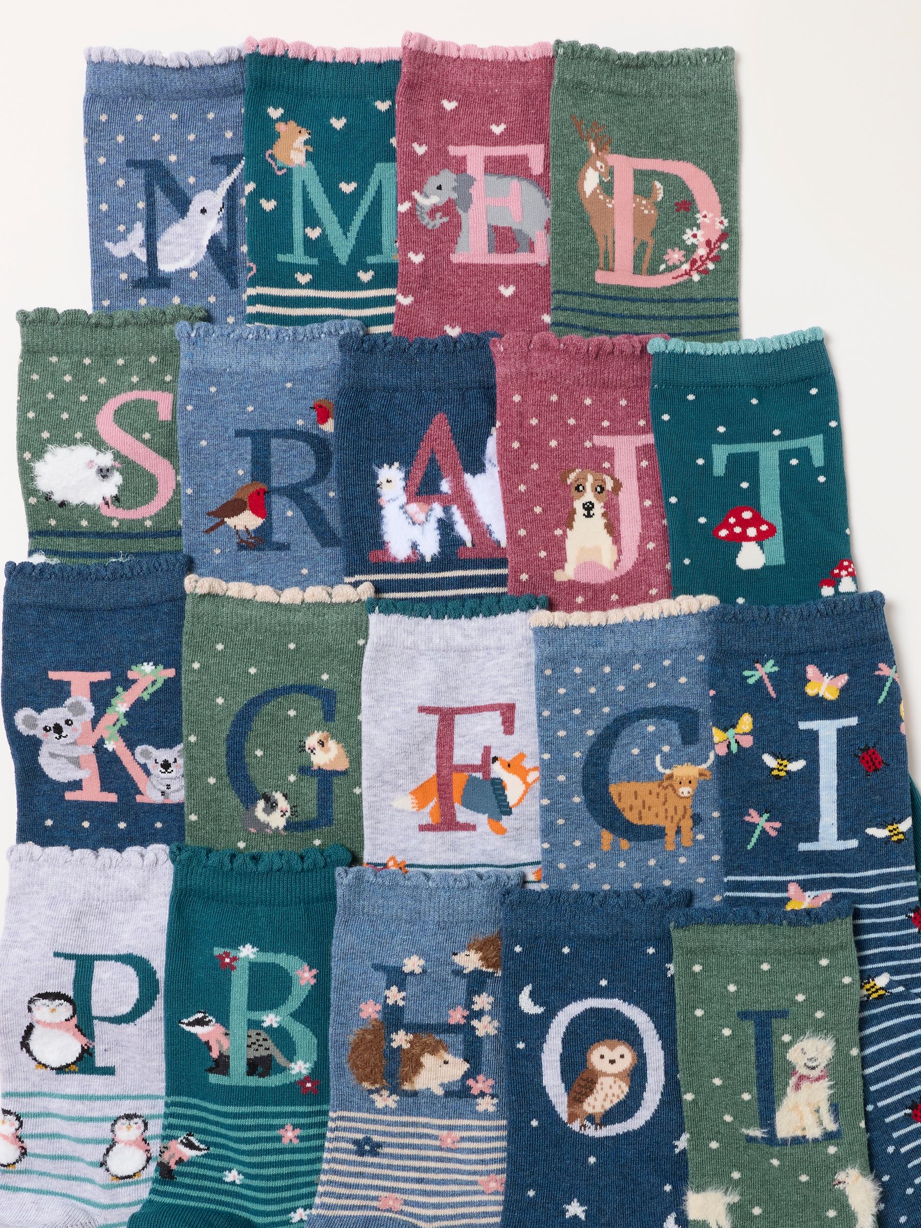 Multi Colour Alphabet Socks - Image 1 of 3 Multi Colour Alphabet Socks - Image 1 of 3