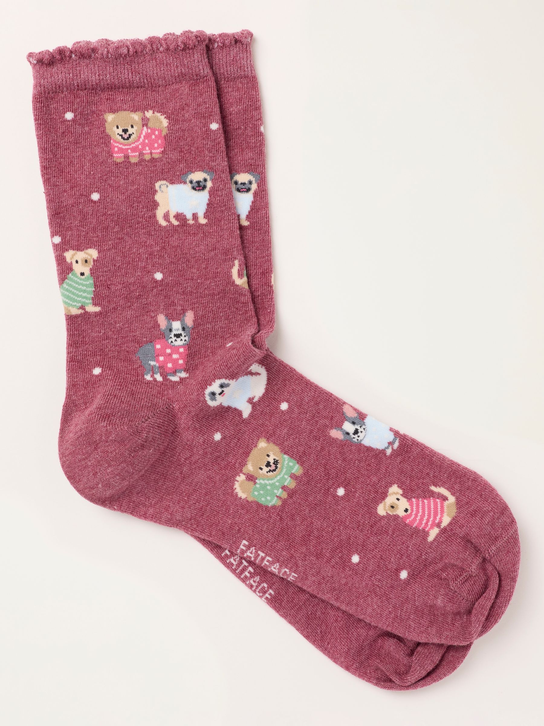 Berry Pink Dogs in Jumpers Socks - Image 1 of 2 Berry Pink Dogs in Jumpers Socks - Image 1 of 2