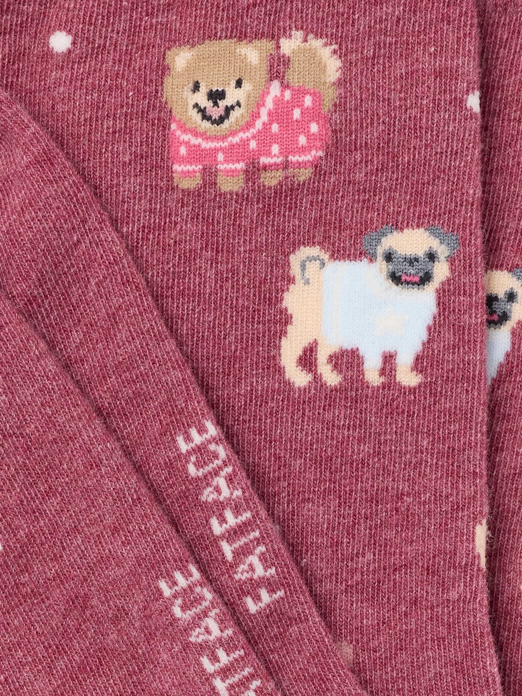 Berry Pink Dogs in Jumpers Socks - Image 2 of 2