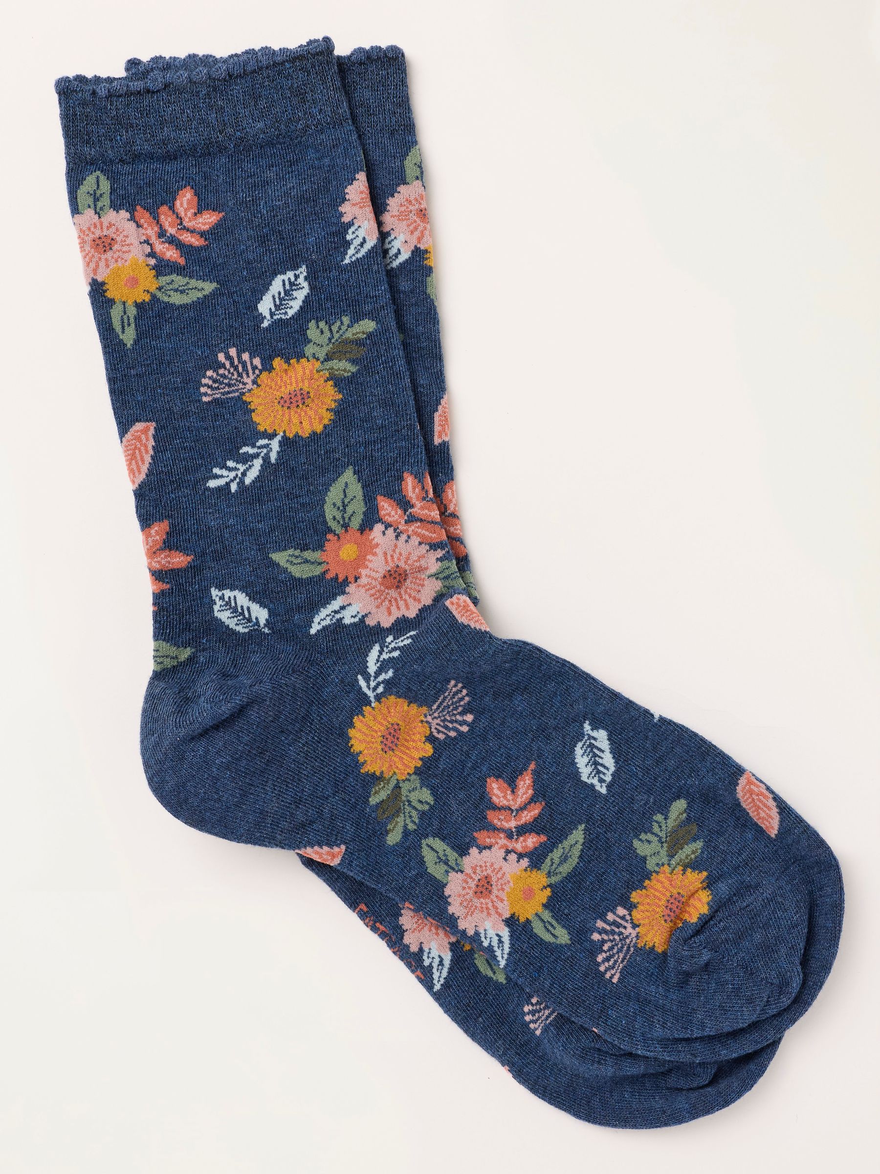 Navy Floral Socks - Image 1 of 2 Navy Floral Socks - Image 1 of 2