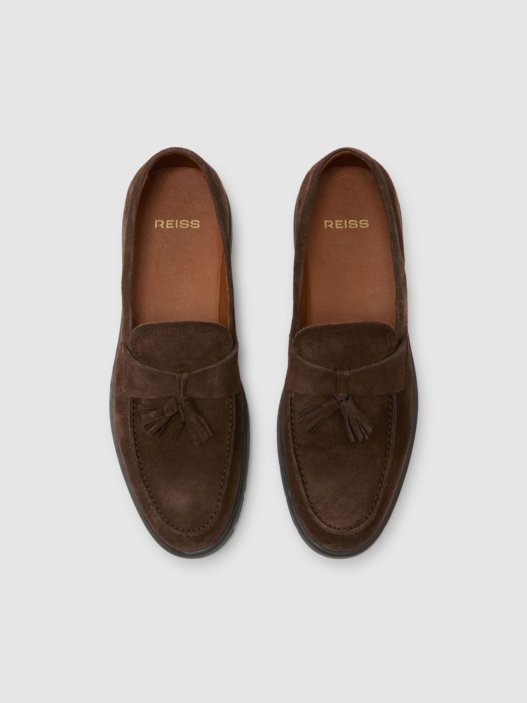 Suede Tassel Loafers in Dark Brown - Image 3 de 5