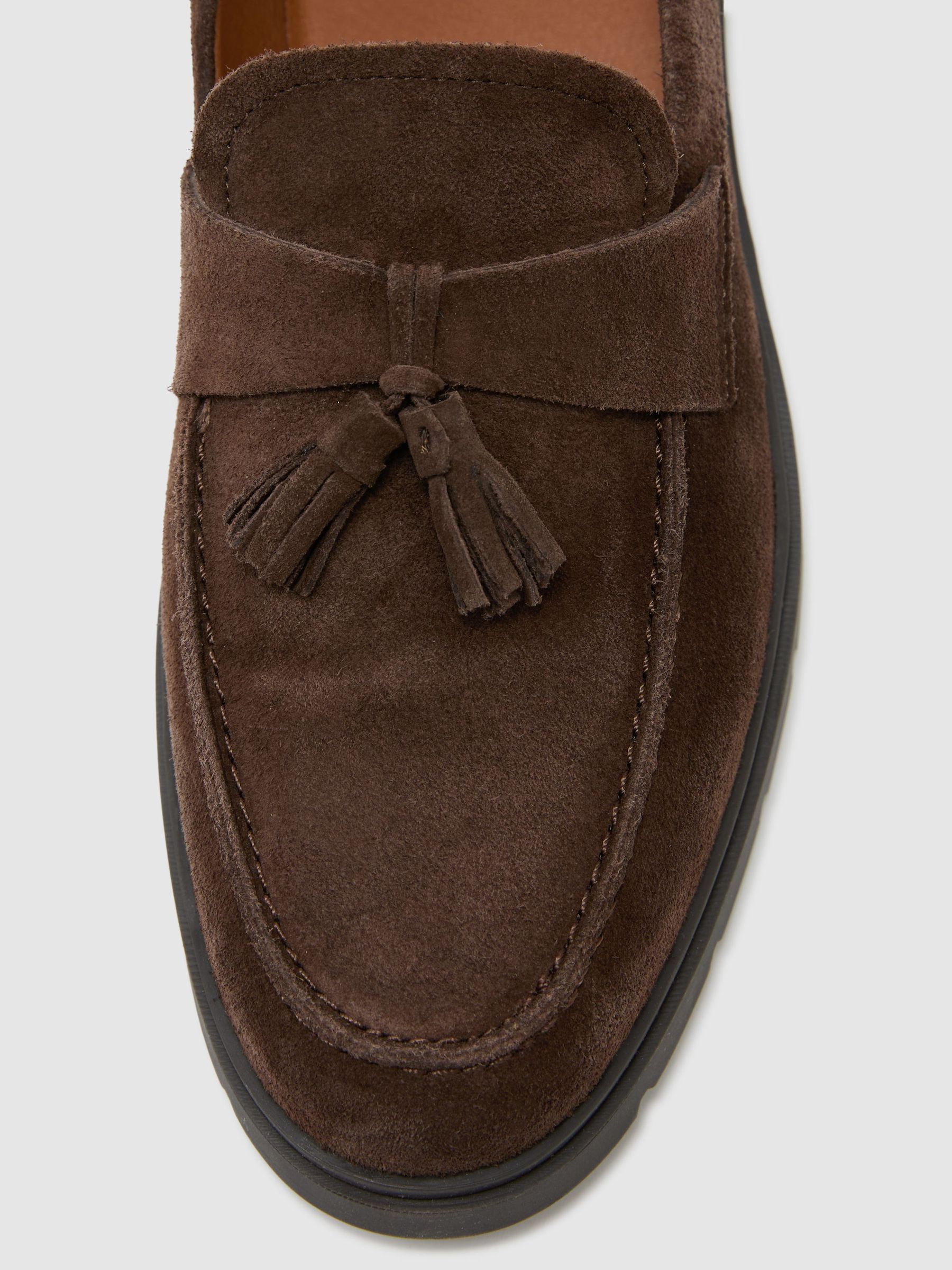 Suede Tassel Loafers in Dark Brown - image 2