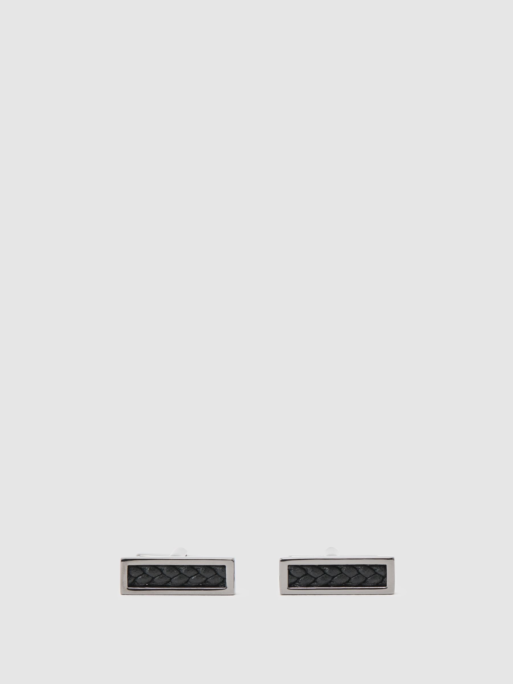 Bar Cufflinks in Gunmetal/Black - image 3