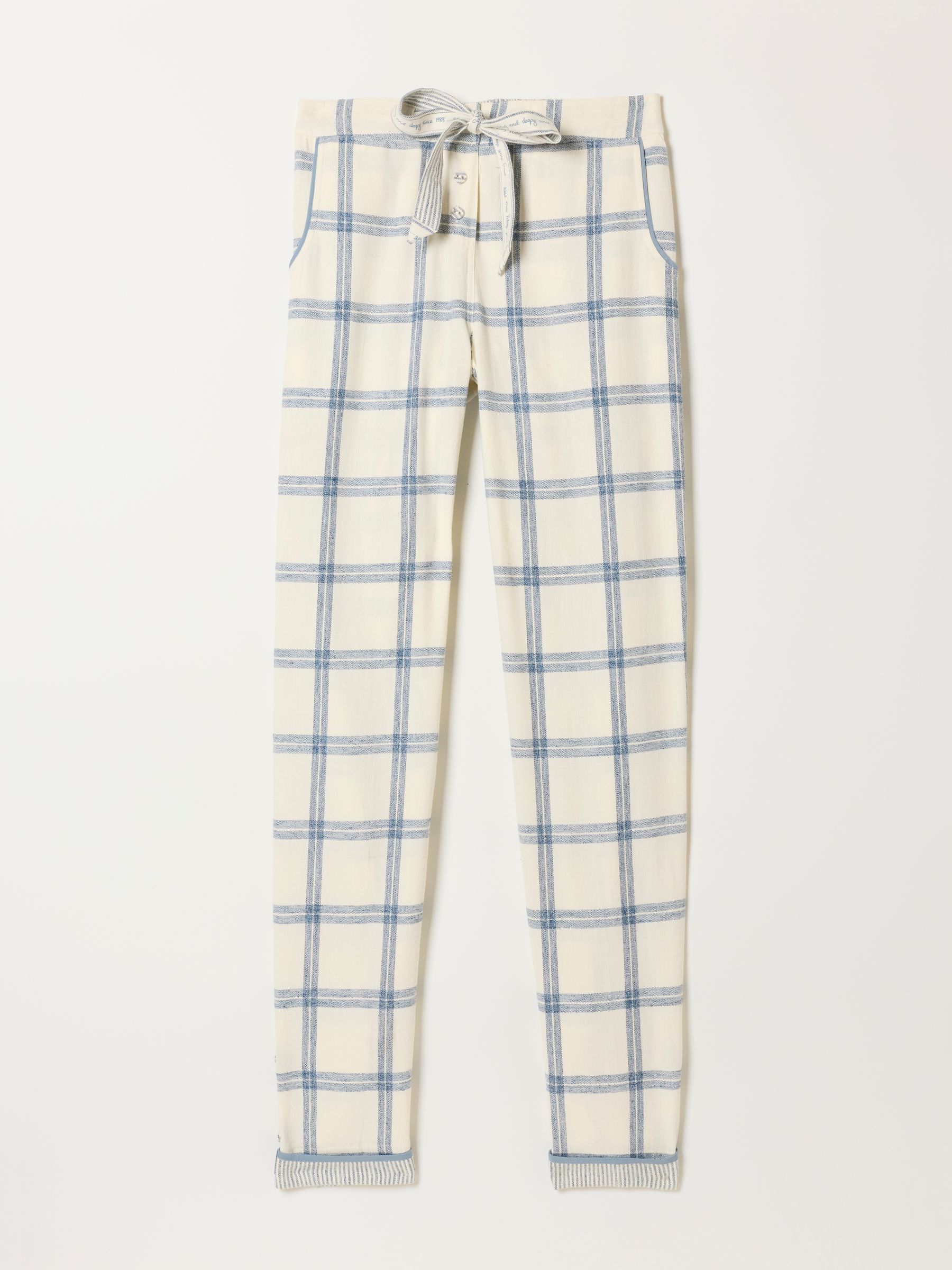 Eva Ivory Windowpane Check Pyjama Bottoms - Image 6 of 6