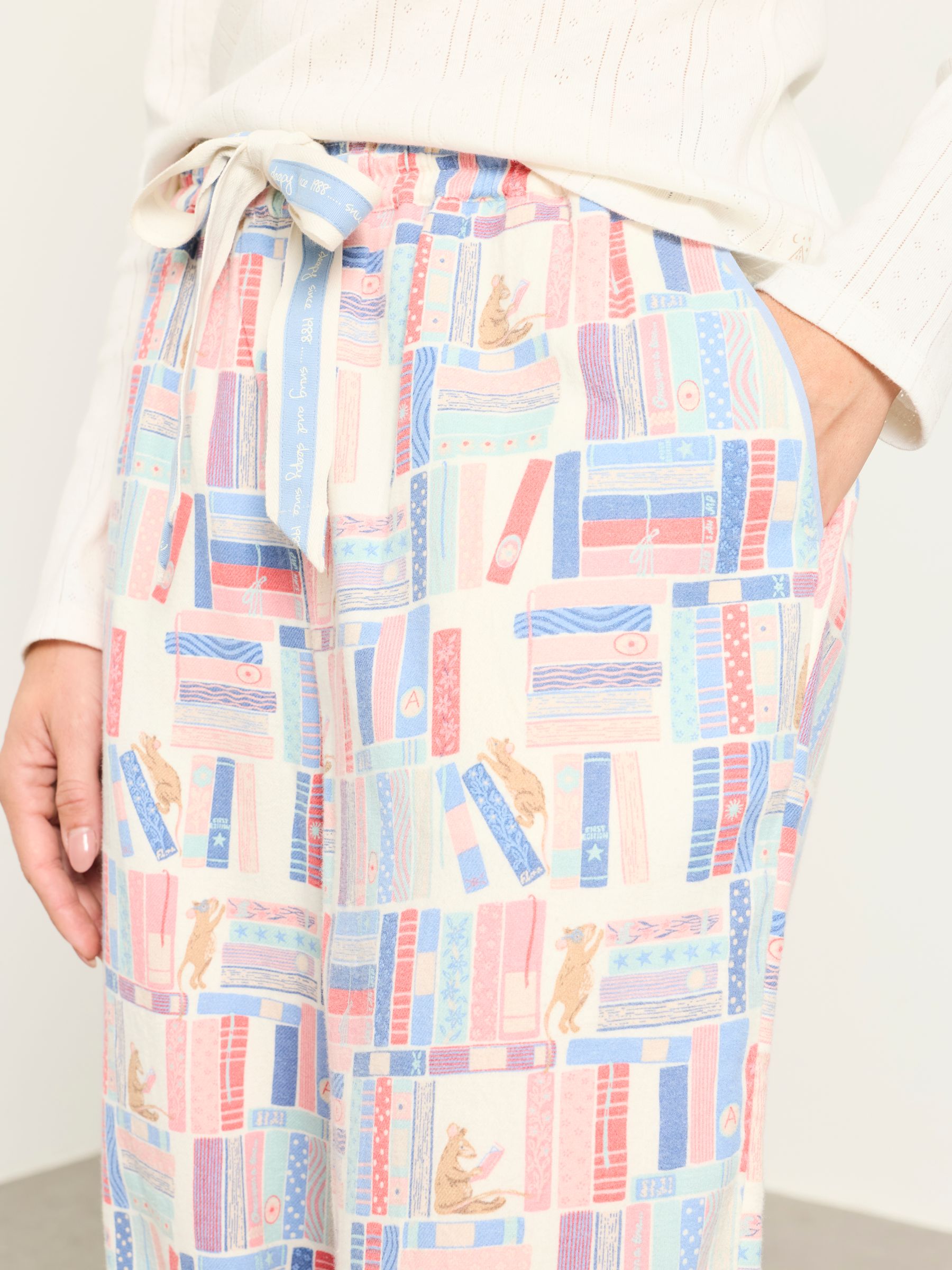 Multi Lola Book Print Wide Leg Pyjama Bottoms - Image 3 of 7