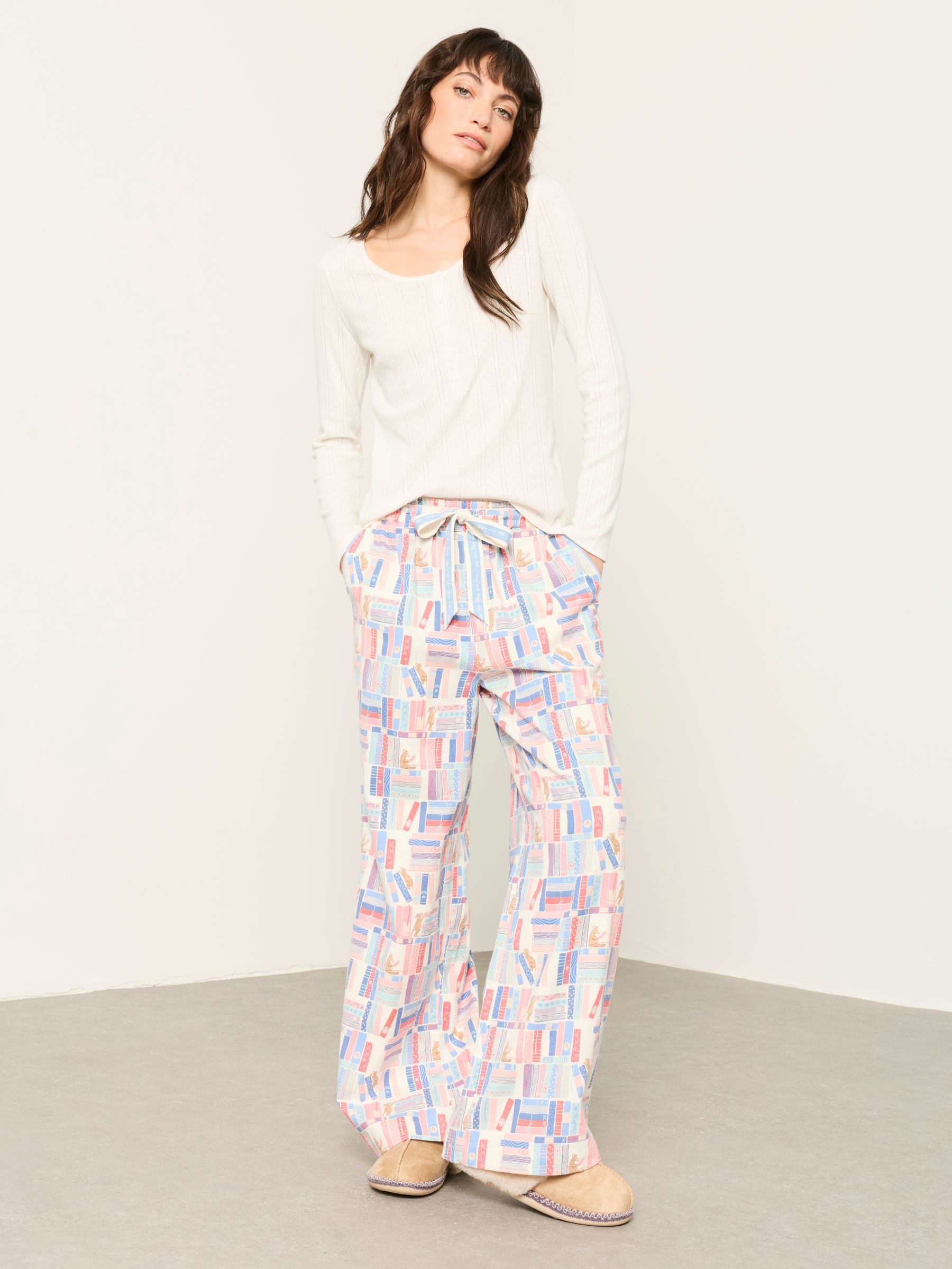 Multi Lola Book Print Wide Leg Pyjama Bottoms - Image 4 of 7