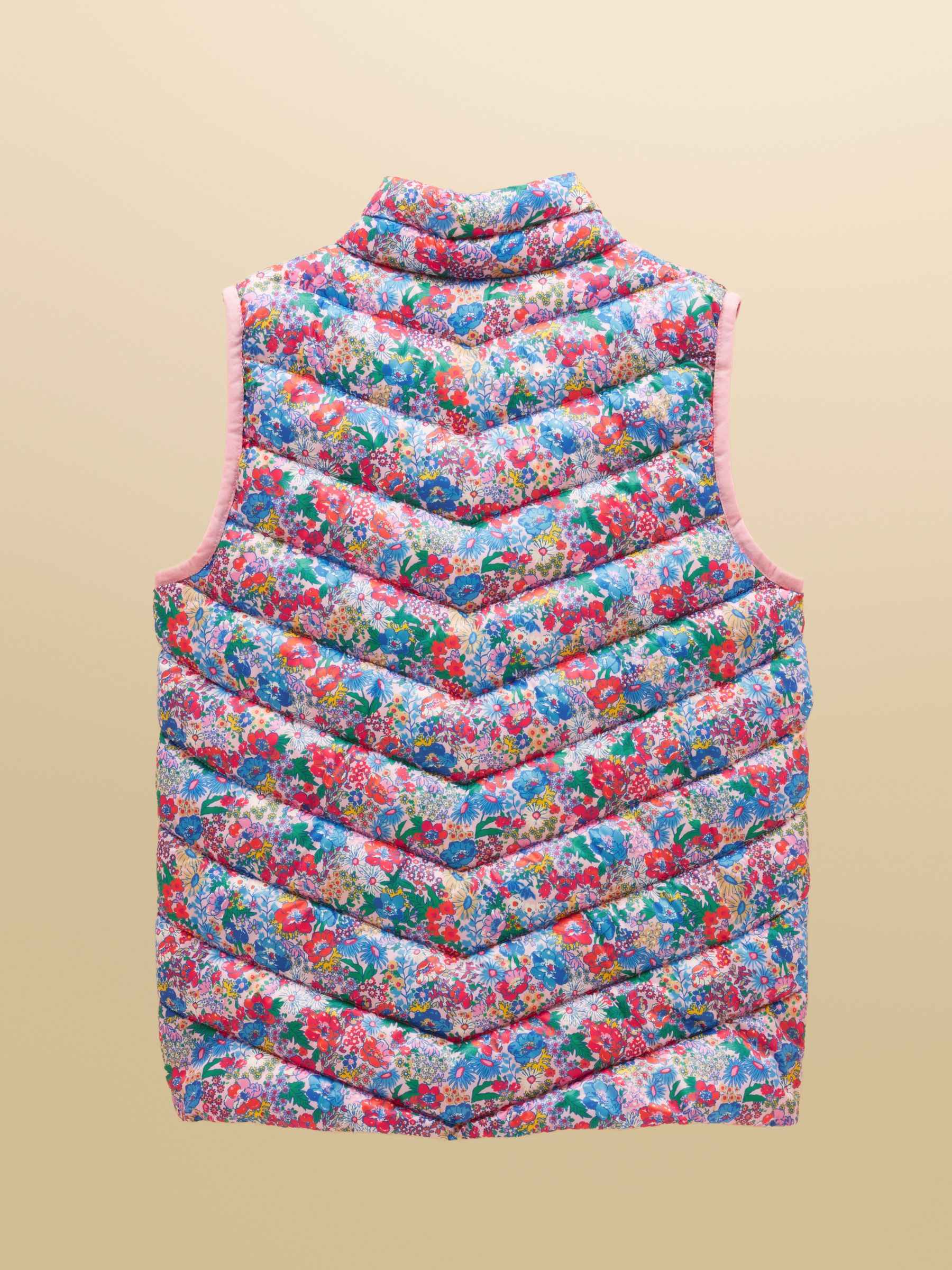 Girls' Crofton Pink Ditsy Showerproof Padded Gilet - Image 2 of 5 Girls' Crofton Pink Ditsy Showerproof Padded Gilet - Image 2 of 5