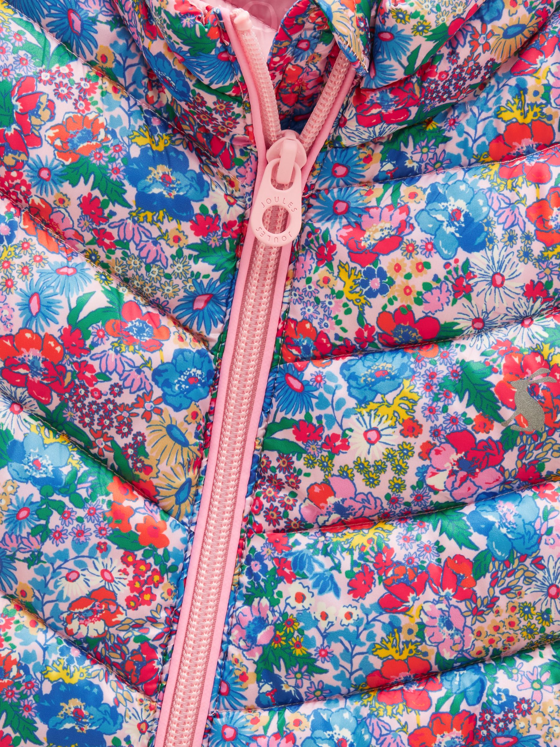 Girls' Crofton Pink Ditsy Showerproof Padded Gilet - Image 4 of 5