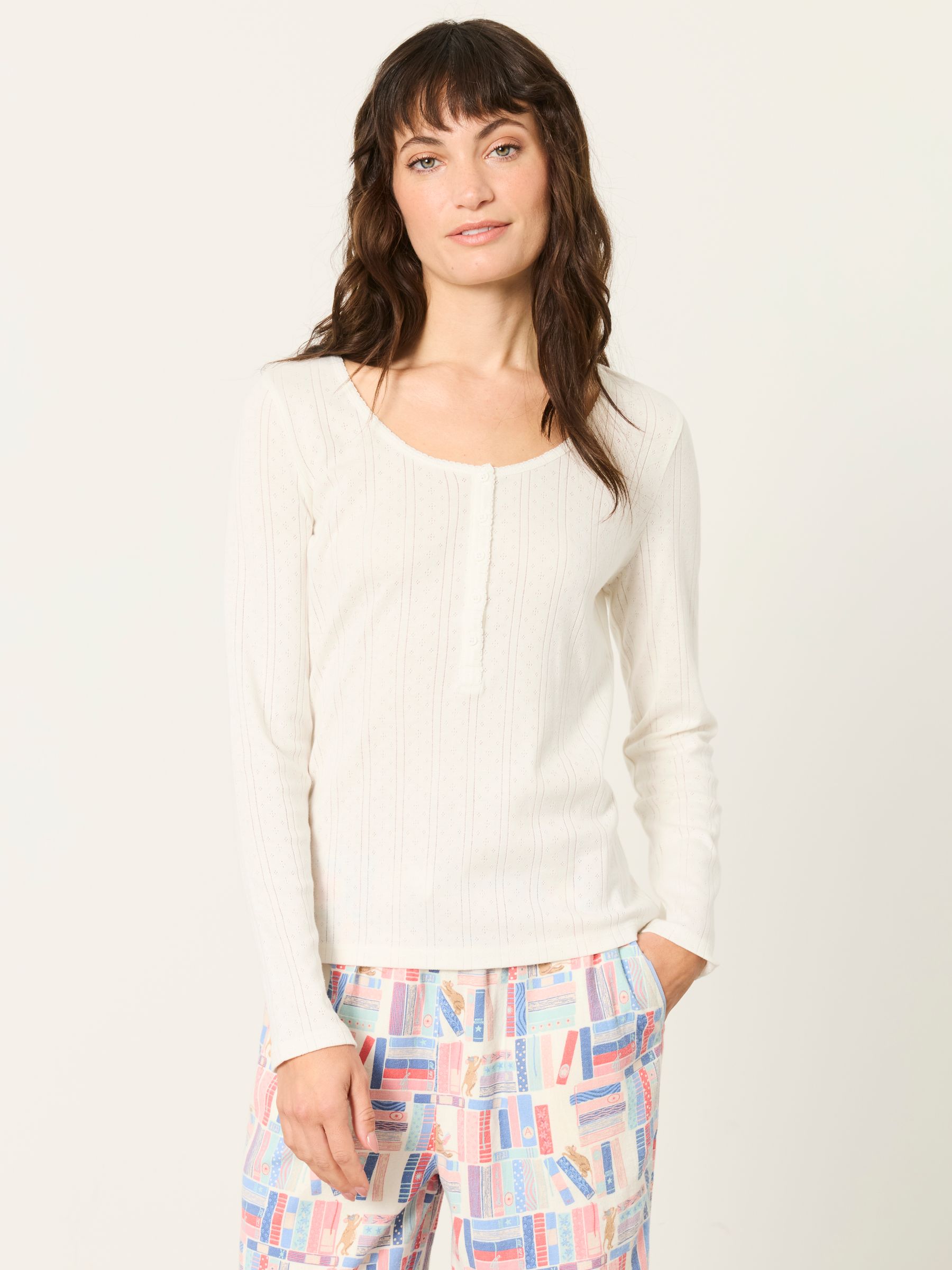 Hattie Ivory Henley Pointelle Top - Image 1 of 6