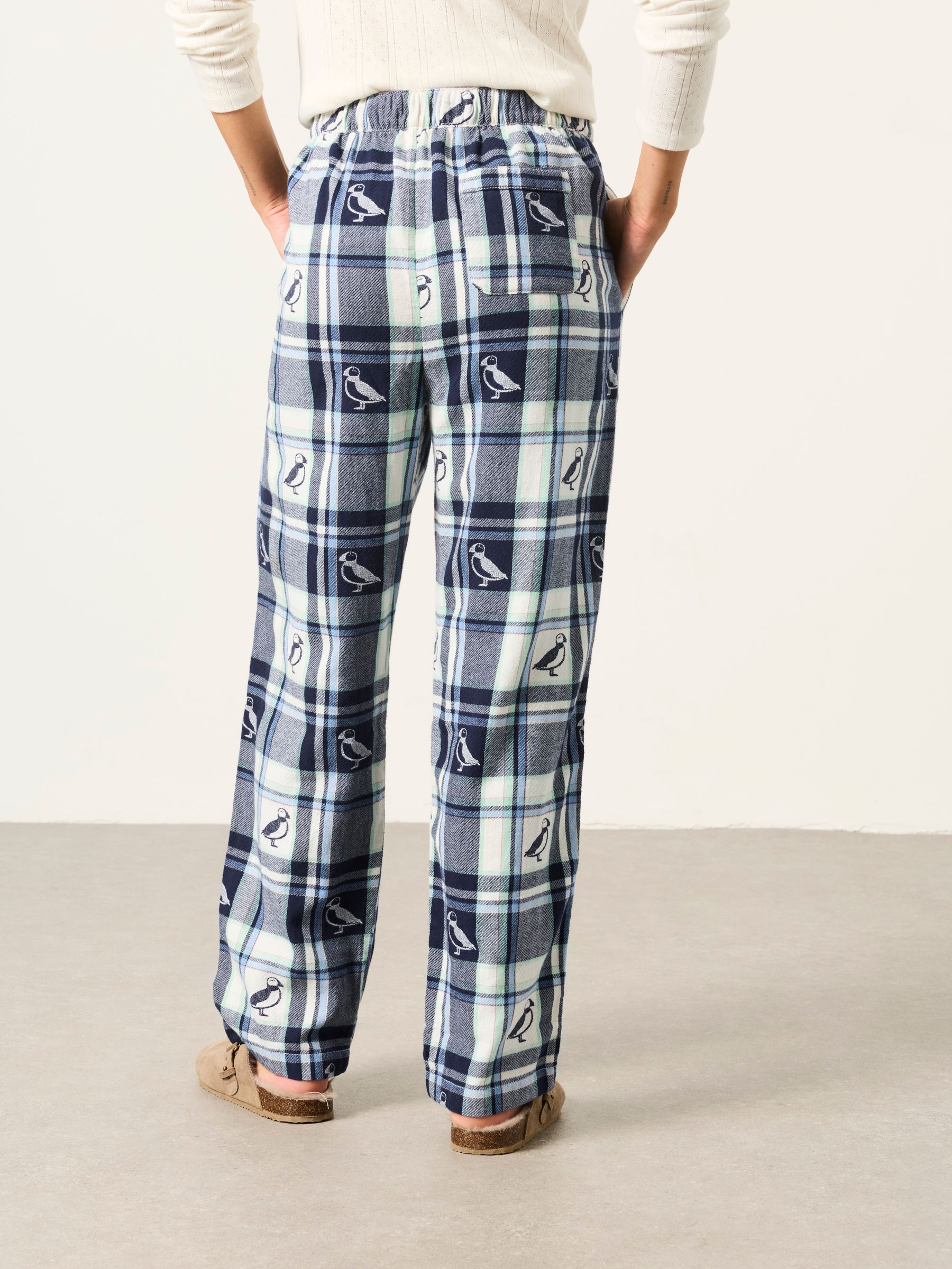 Ruby Blue Puffin Jacquard Relaxed Pyjama Bottoms - Image 2 of 5
