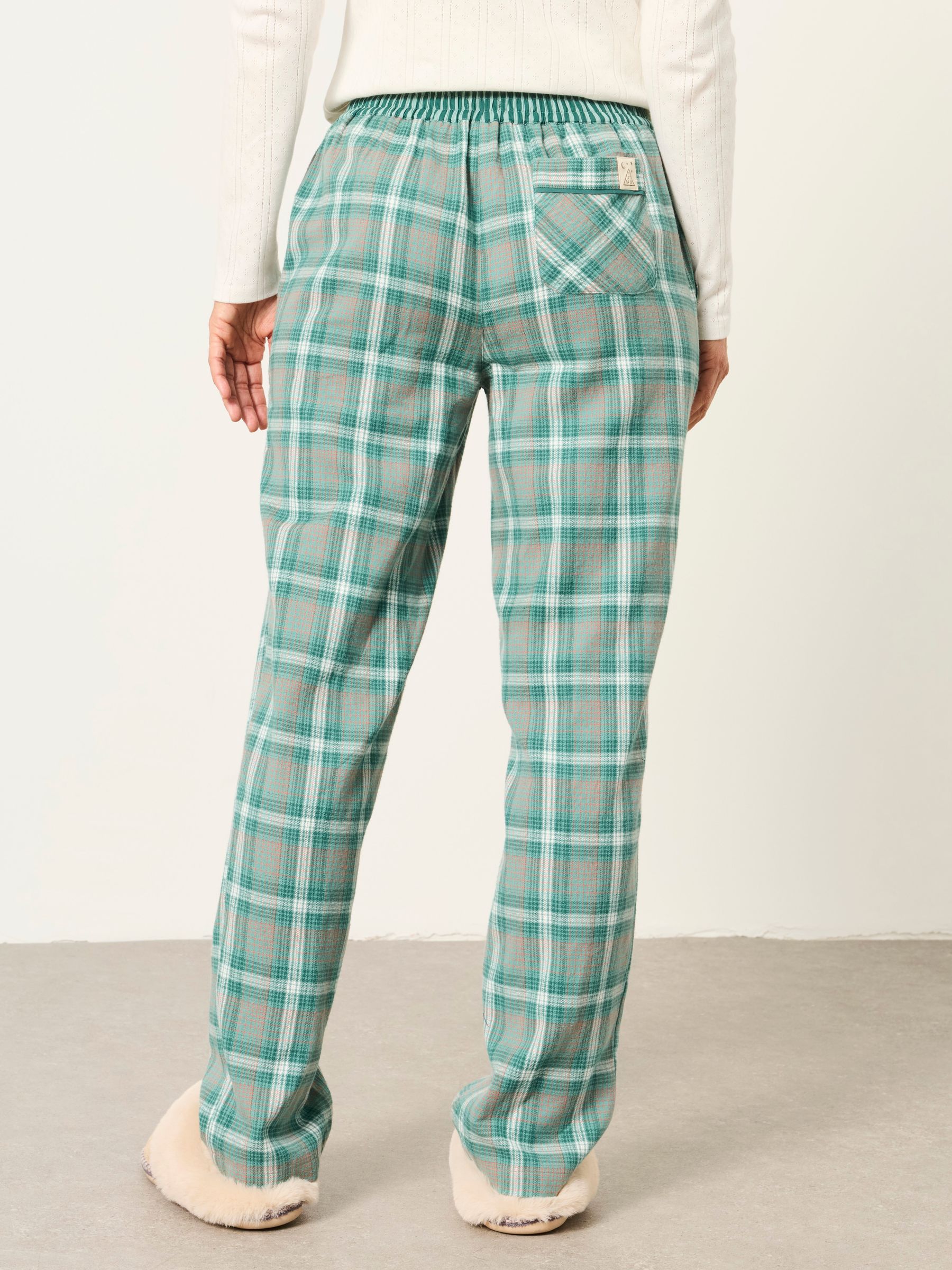 Ruby Light Teal Check Relaxed Pyjama Bottoms - Image 2 of 6 Ruby Light Teal Check Relaxed Pyjama Bottoms - Image 2 of 6