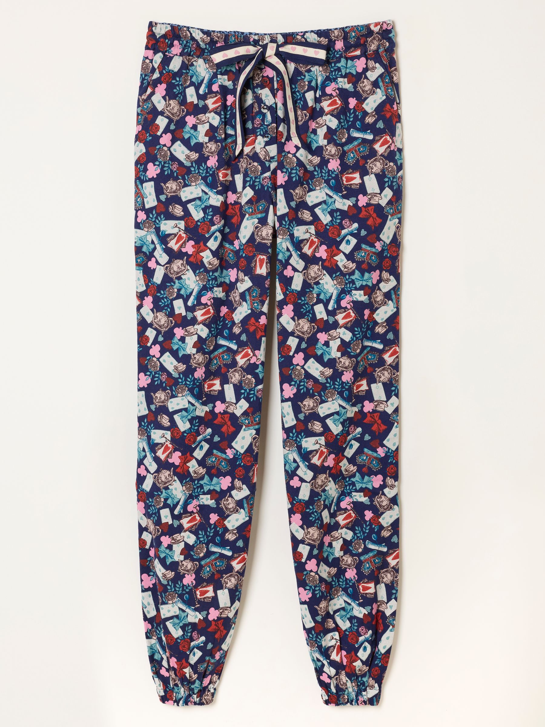 V&A | FatFace Harper Navy Tea Party Cuffed Pyjama Bottoms - Image 6 of 6 V&A | FatFace Harper Navy Tea Party Cuffed Pyjama Bottoms - Image 6 of 6
