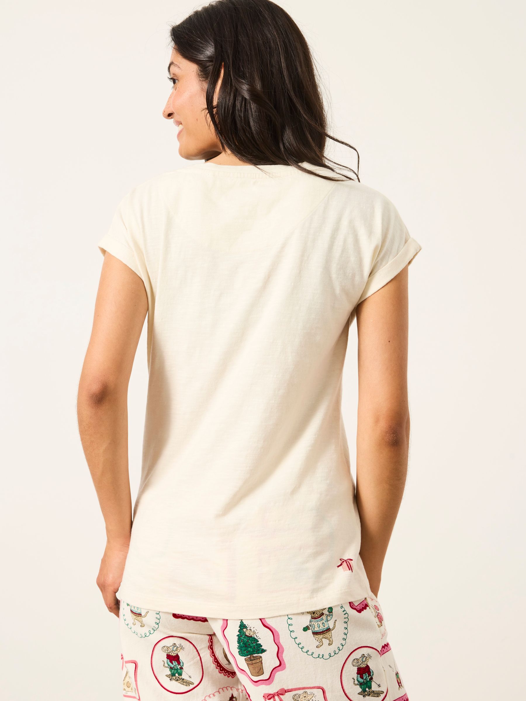 Shelter Natalie Ivory Christmas Mouse Pyjama Top - Image 2 of 6