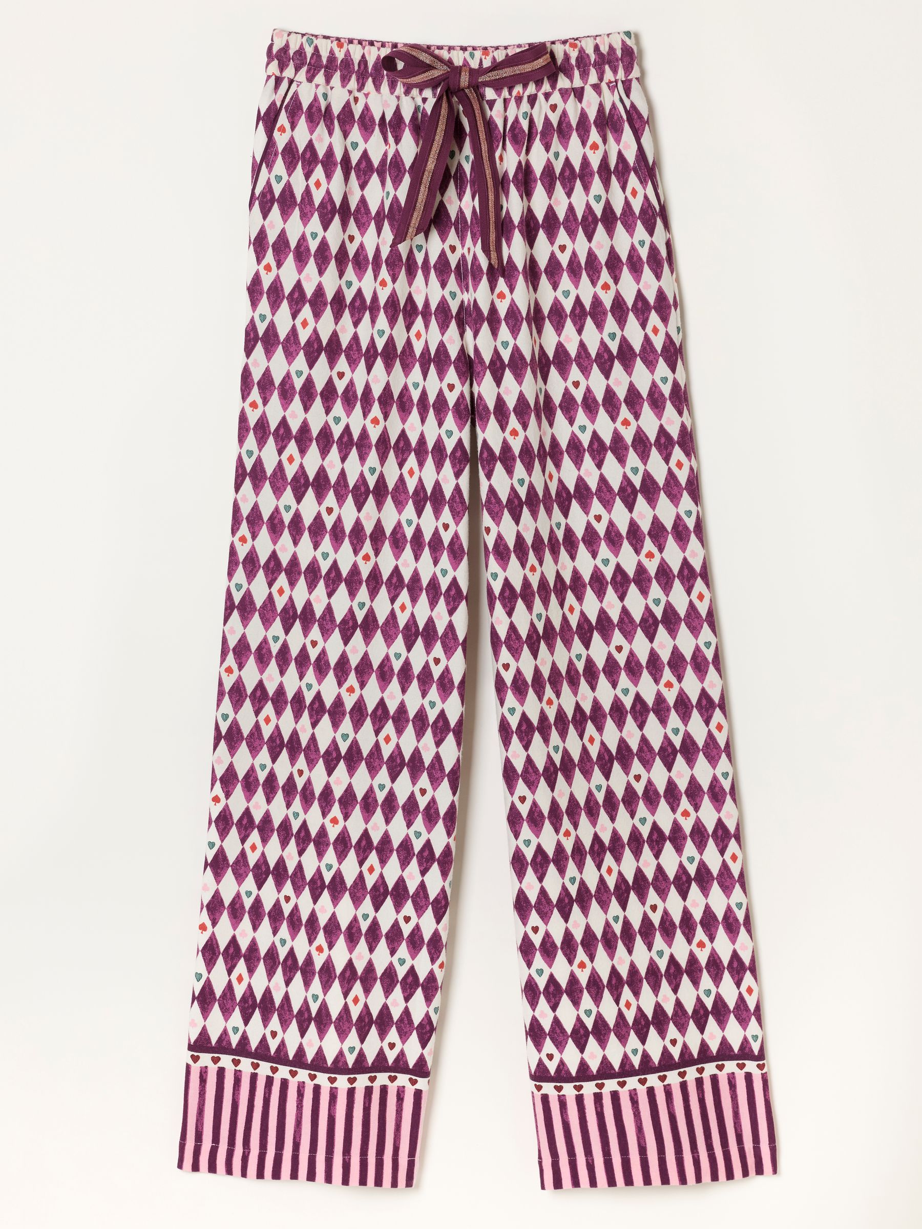 V&A | FatFace Lola Purple Harlequin Wide Leg Pyjama Bottoms - Image 6 of 6 V&A | FatFace Lola Purple Harlequin Wide Leg Pyjama Bottoms - Image 6 of 6