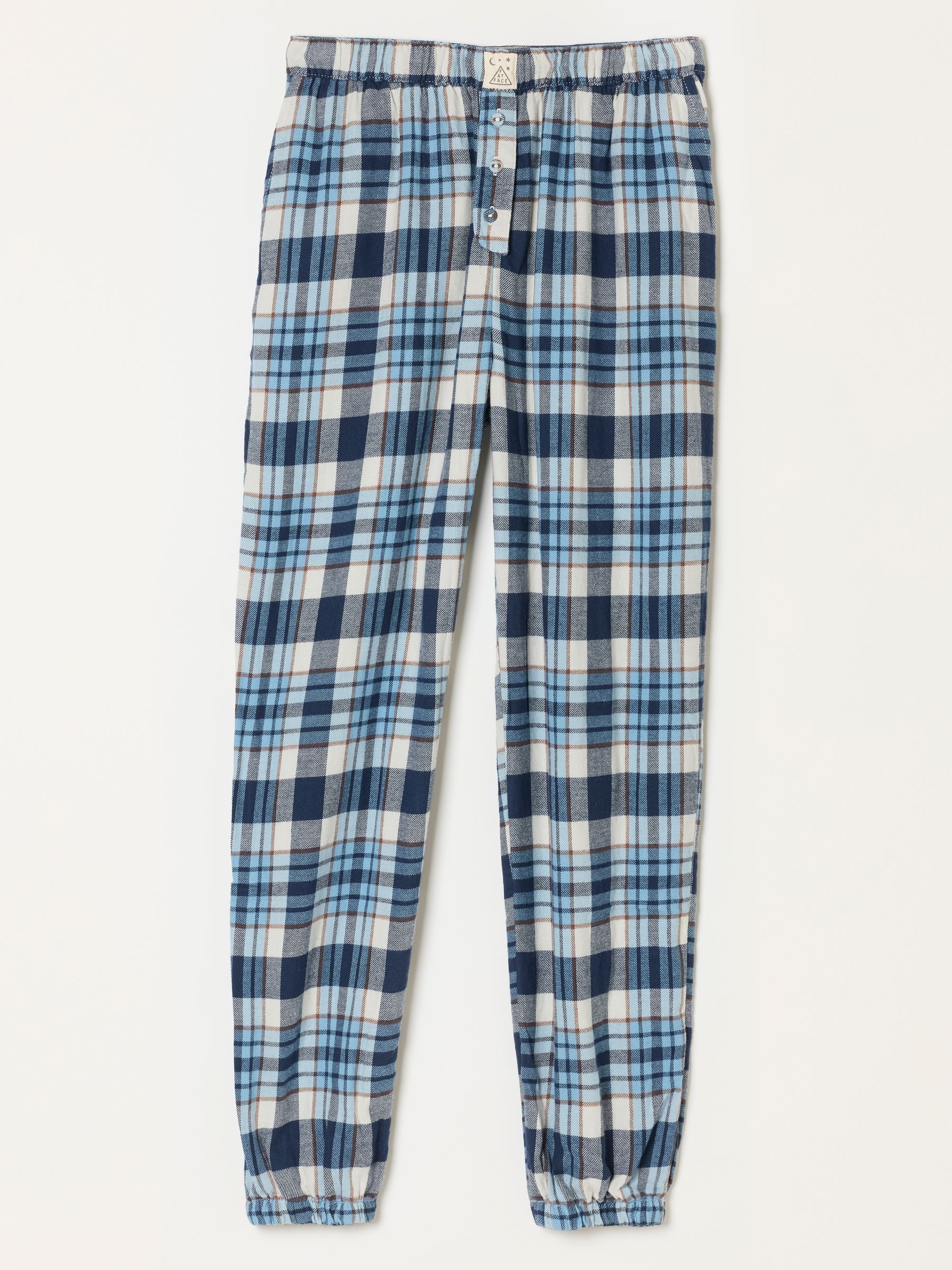 Harper Blue Metallic Check Cuffed Pyjama Bottoms - Image 6 of 6