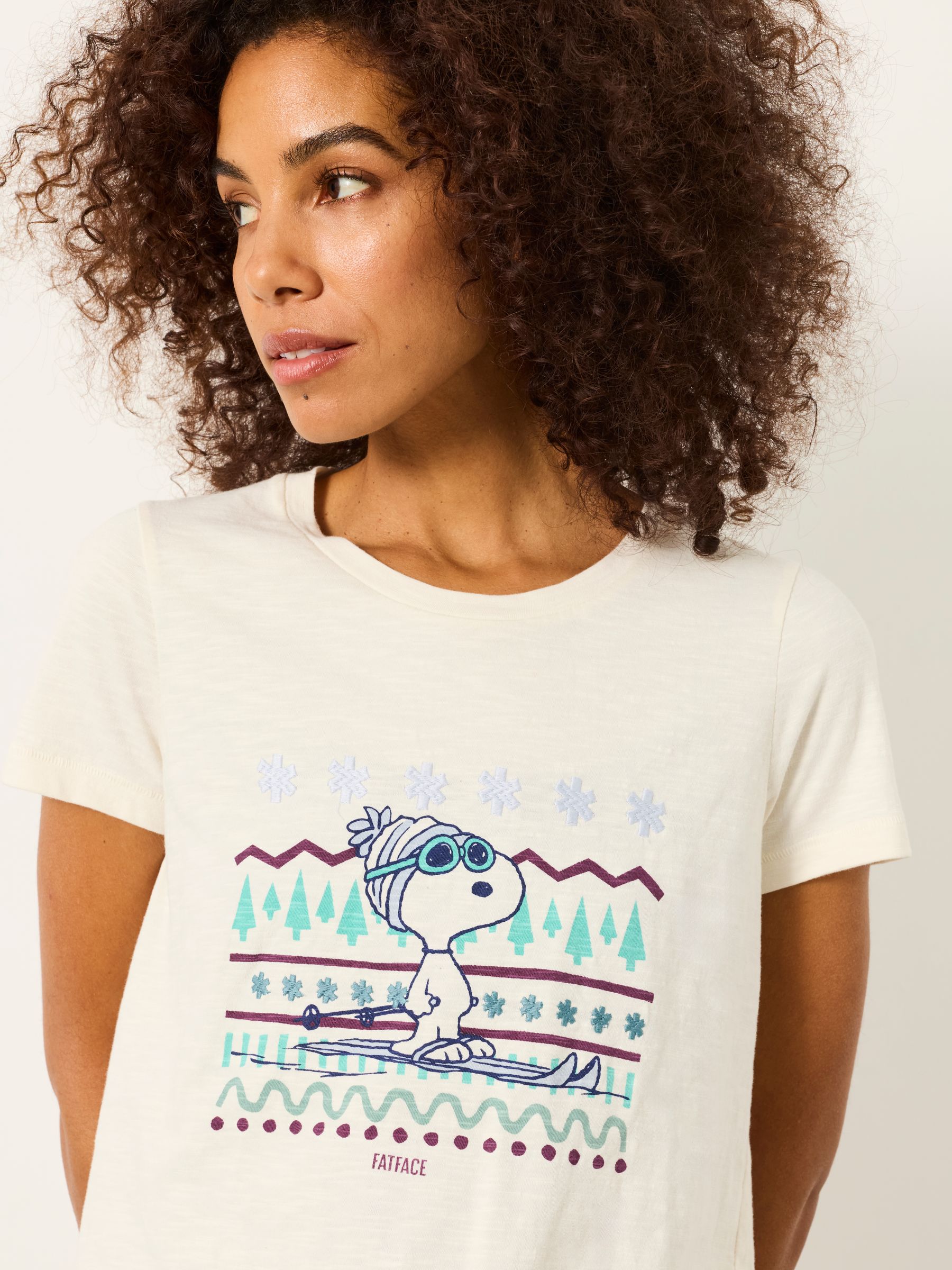 Natalie Ivory Snoopy Ski Graphic Tee - Image 4 of 6
