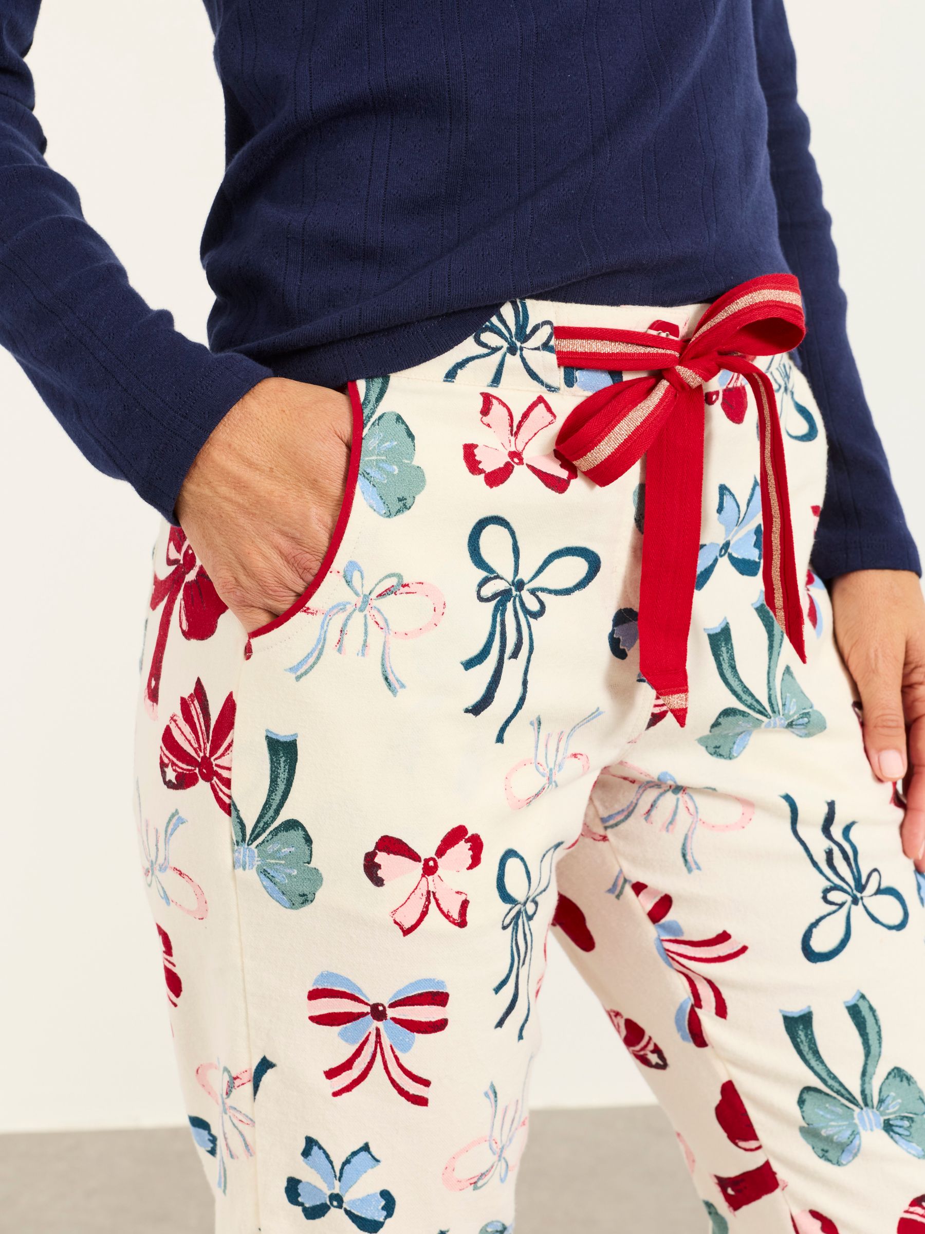 Eva Ivory Bow Pyjama Bottoms - Image 3 of 8
