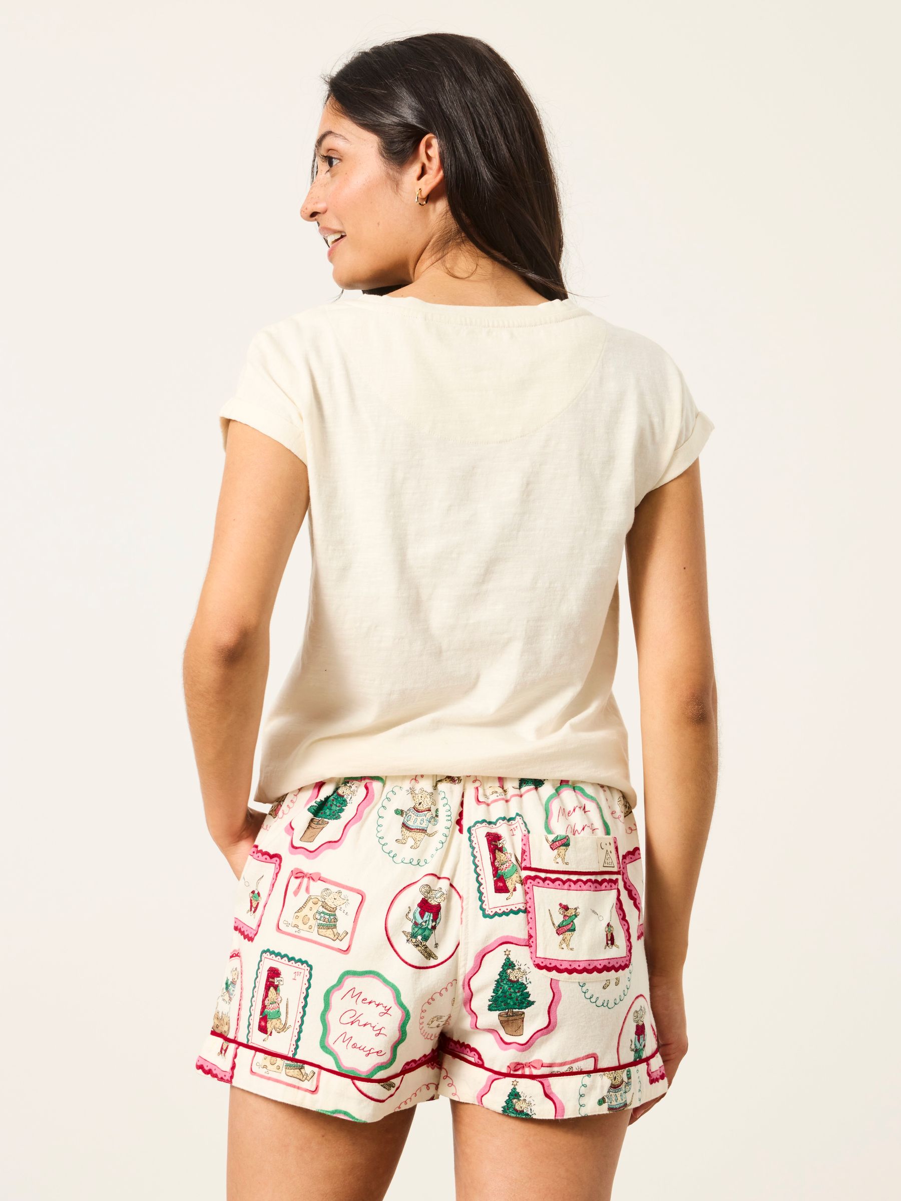 Shelter Red Christmas Mouse Pyjama Shorts - Image 3 of 6