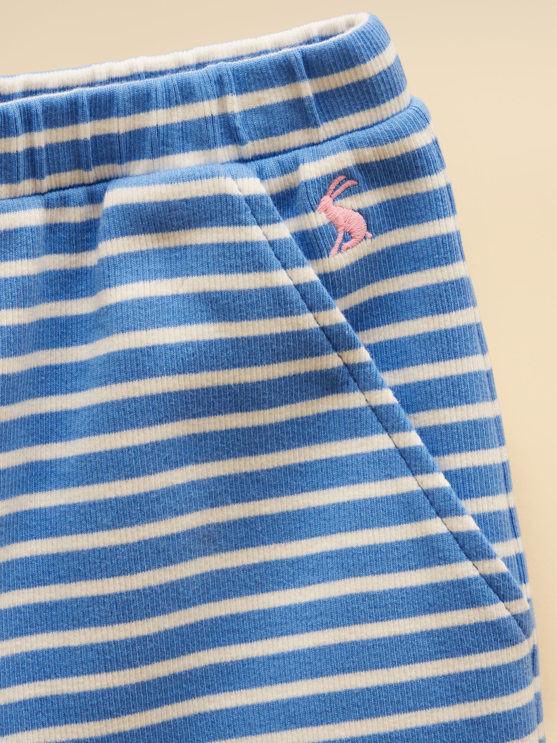 Girls' Sophie Blue & White Rib Frill Trousers - Image 4 of 4