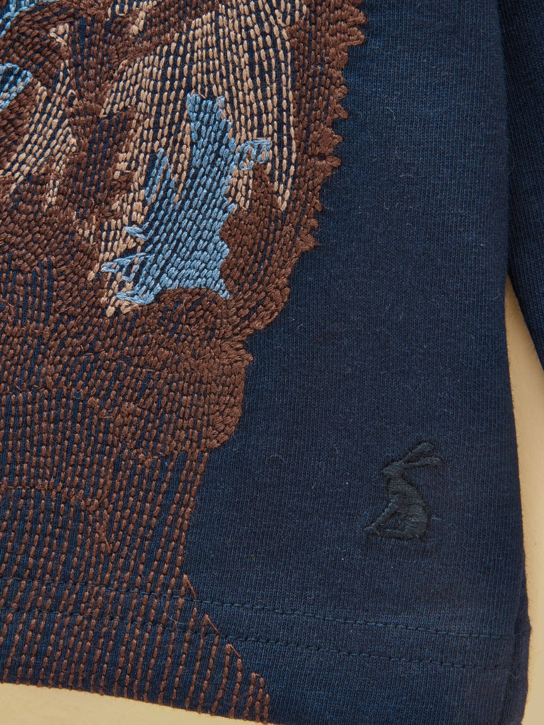 Boys' Finlay Navy Long Sleeve Applique Graphic T-Shirt - Image 4 of 5