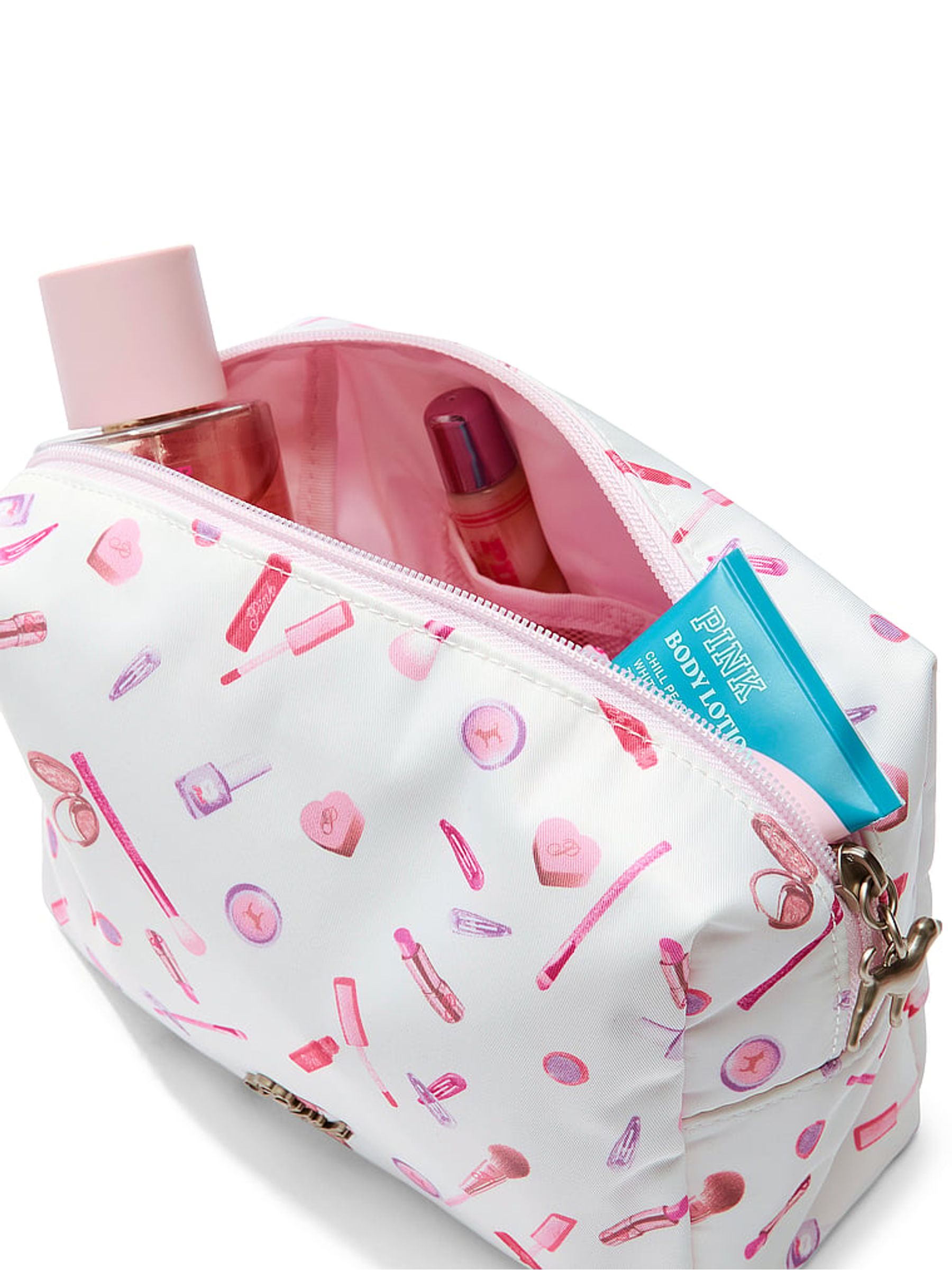 White Makeup Print Makeup Bag - Image 3 of 3