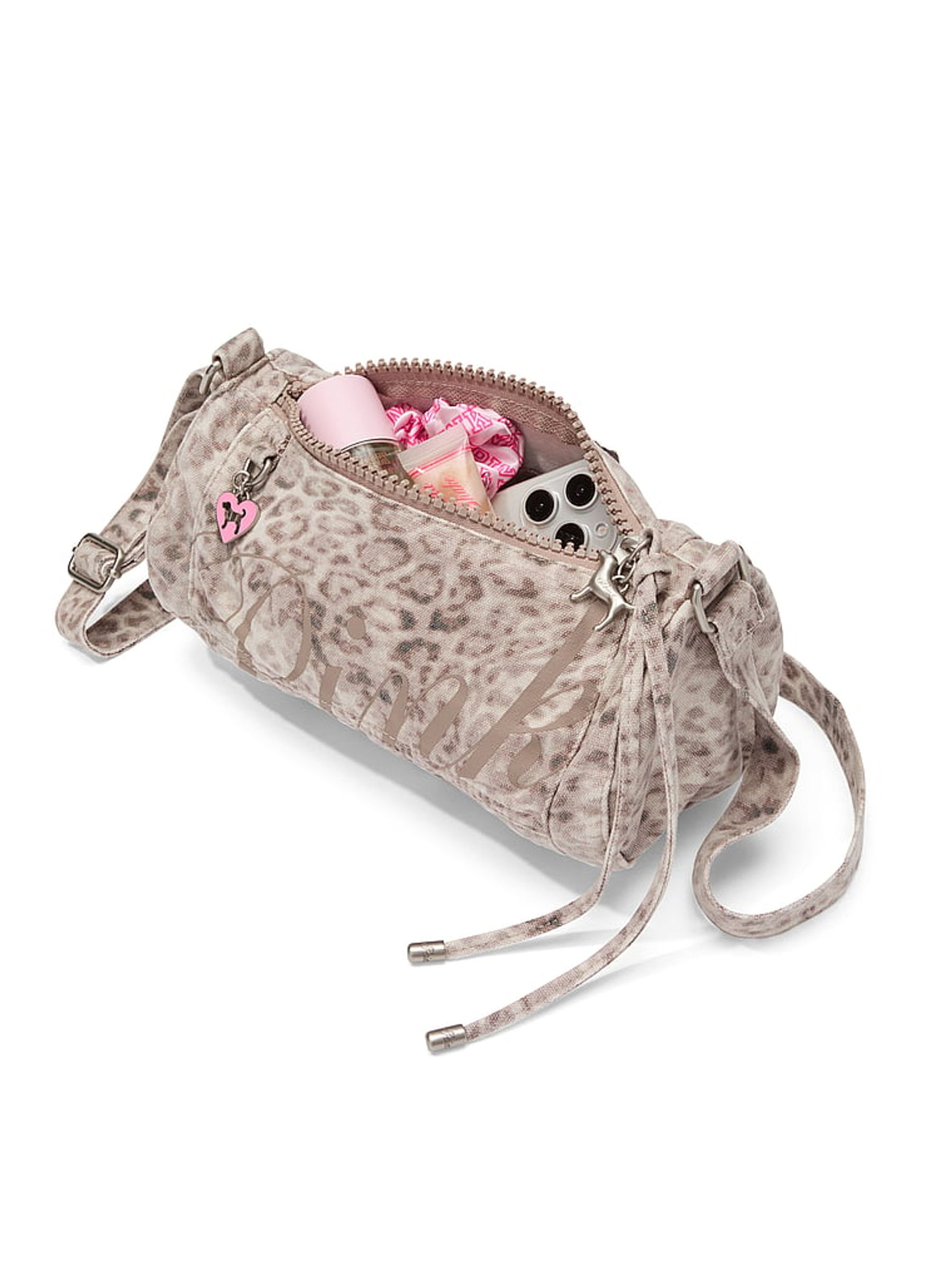 Natural Leopard Brown Small Duffle Shoulder Bag - Image 4 of 4