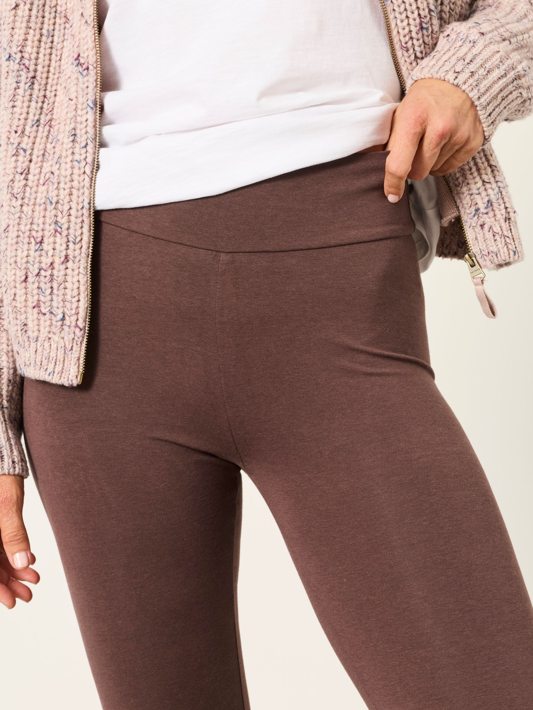 Meribel Chocolate Brown High Rise Leggings - Image 3 of 6