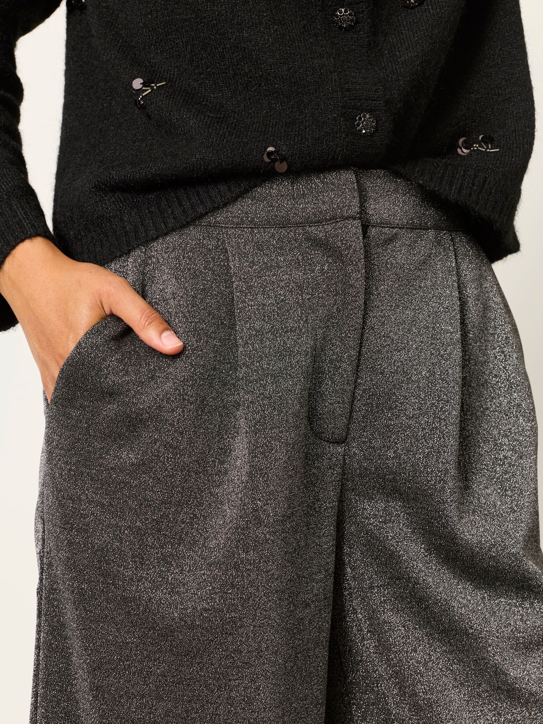Sophia Gold Sparkle Wide leg Trousers - Image 3 of 7