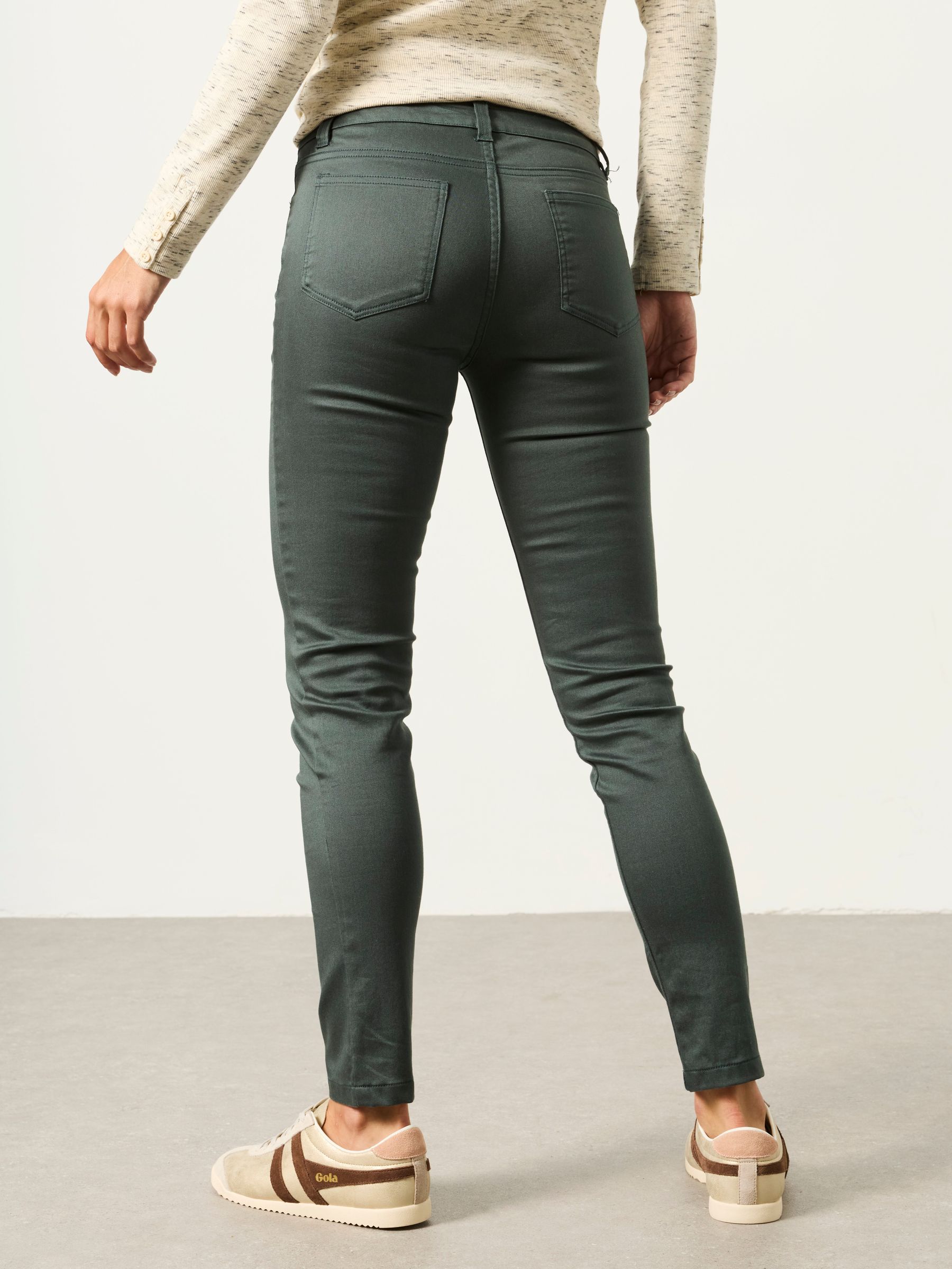 HAYLE Green Denim Five pocket Trousers | FatFace USA