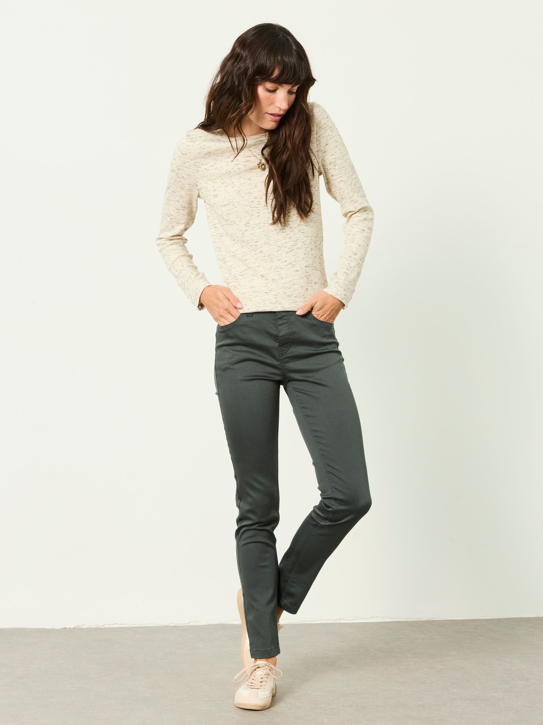 HAYLE Green Denim Five pocket Trousers - Image 4 of 5